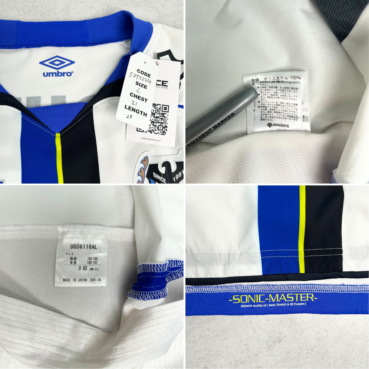 2011/12 Gamba Osaka Away Shirt Umbro Player Issue (L)