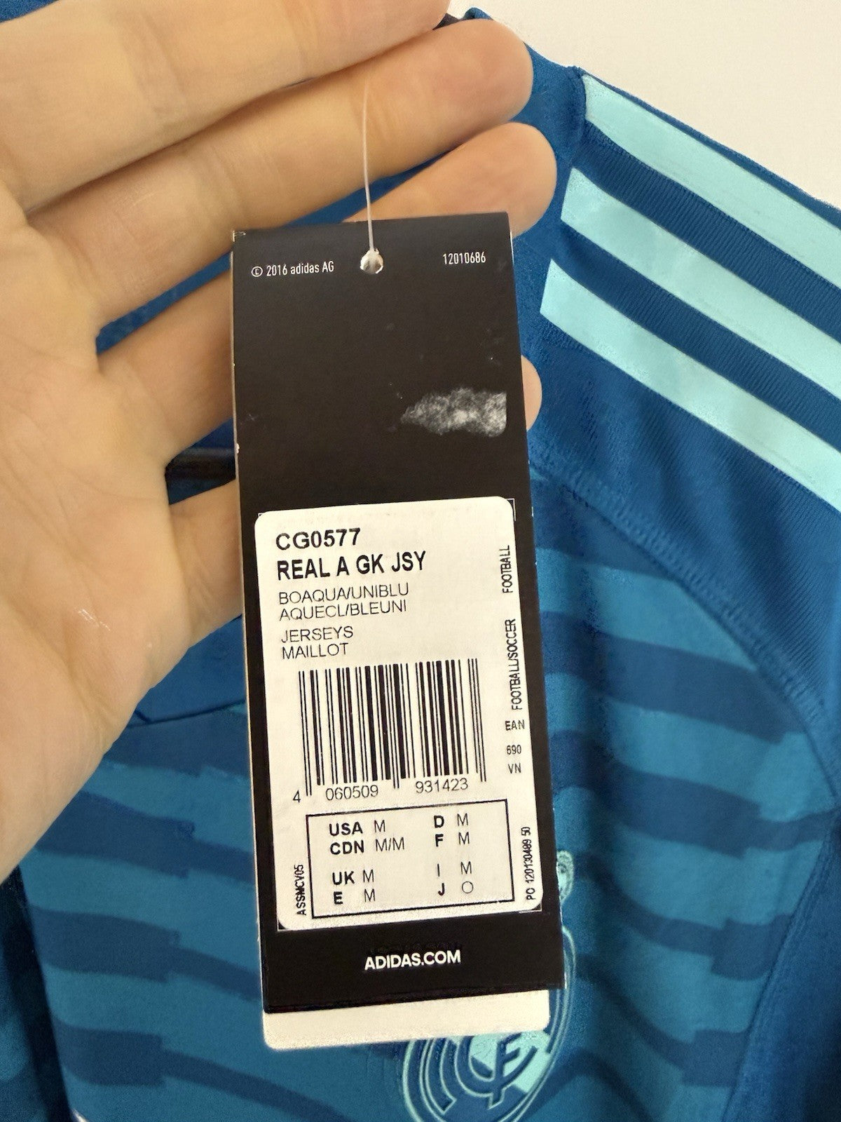 Real Madrid Courtois #25 2018/19 Medium Home GK Shirt BNWT CG0564