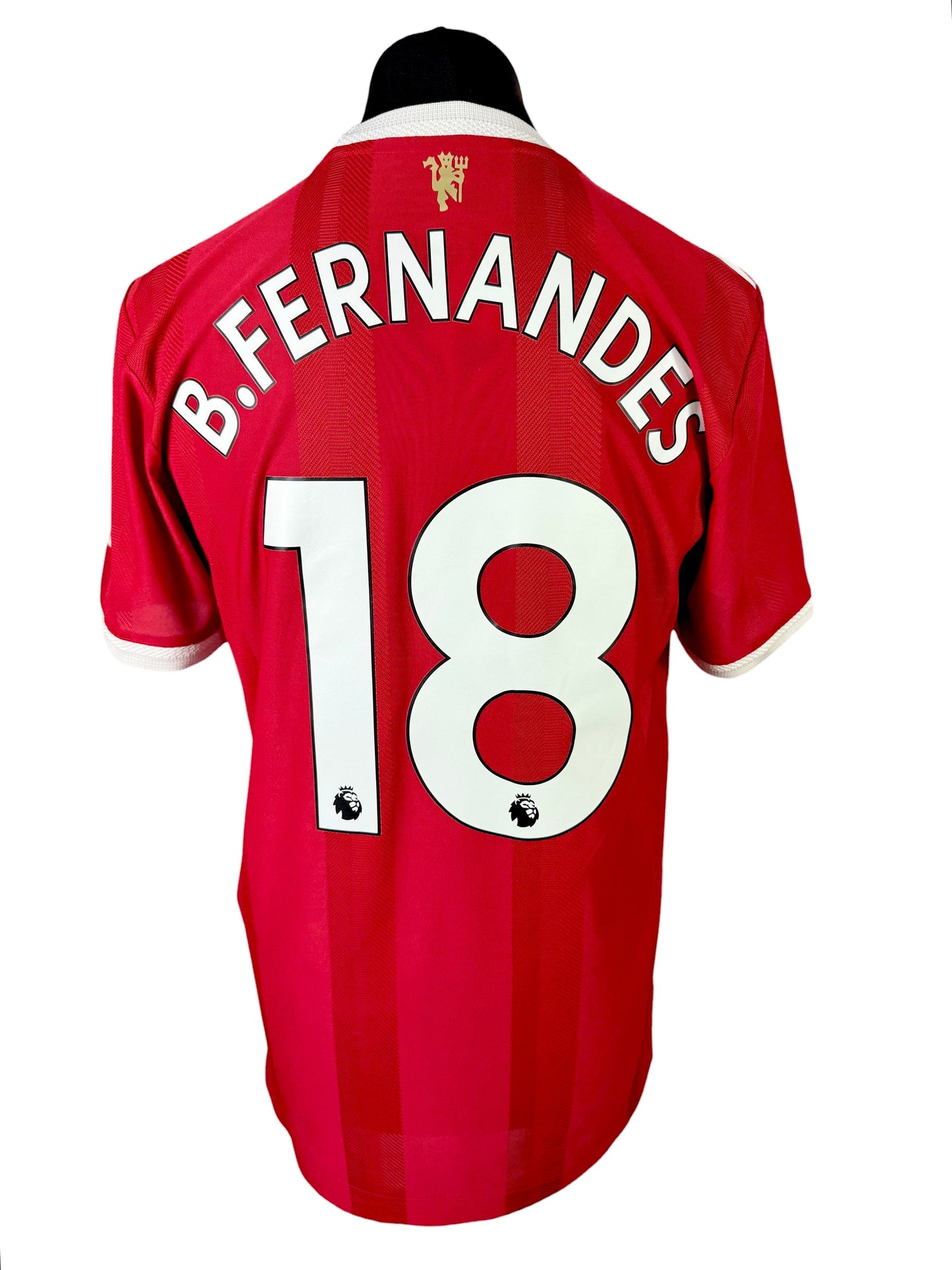 Manchester United 2021-22 Authentic Home - Size M - B. Fernandes 18
