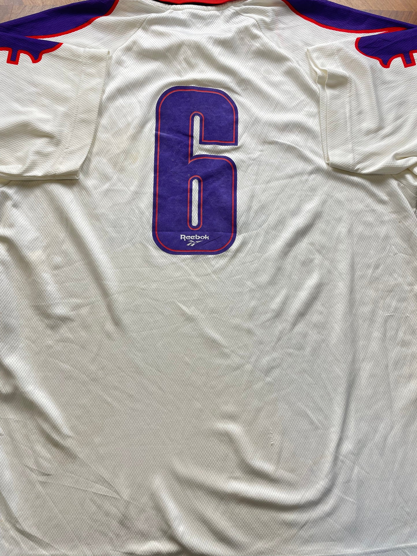 Match Shirt • Club • Fiorentina • 1995 • Reebok • Away • #6 • Match Prepared • Size XL