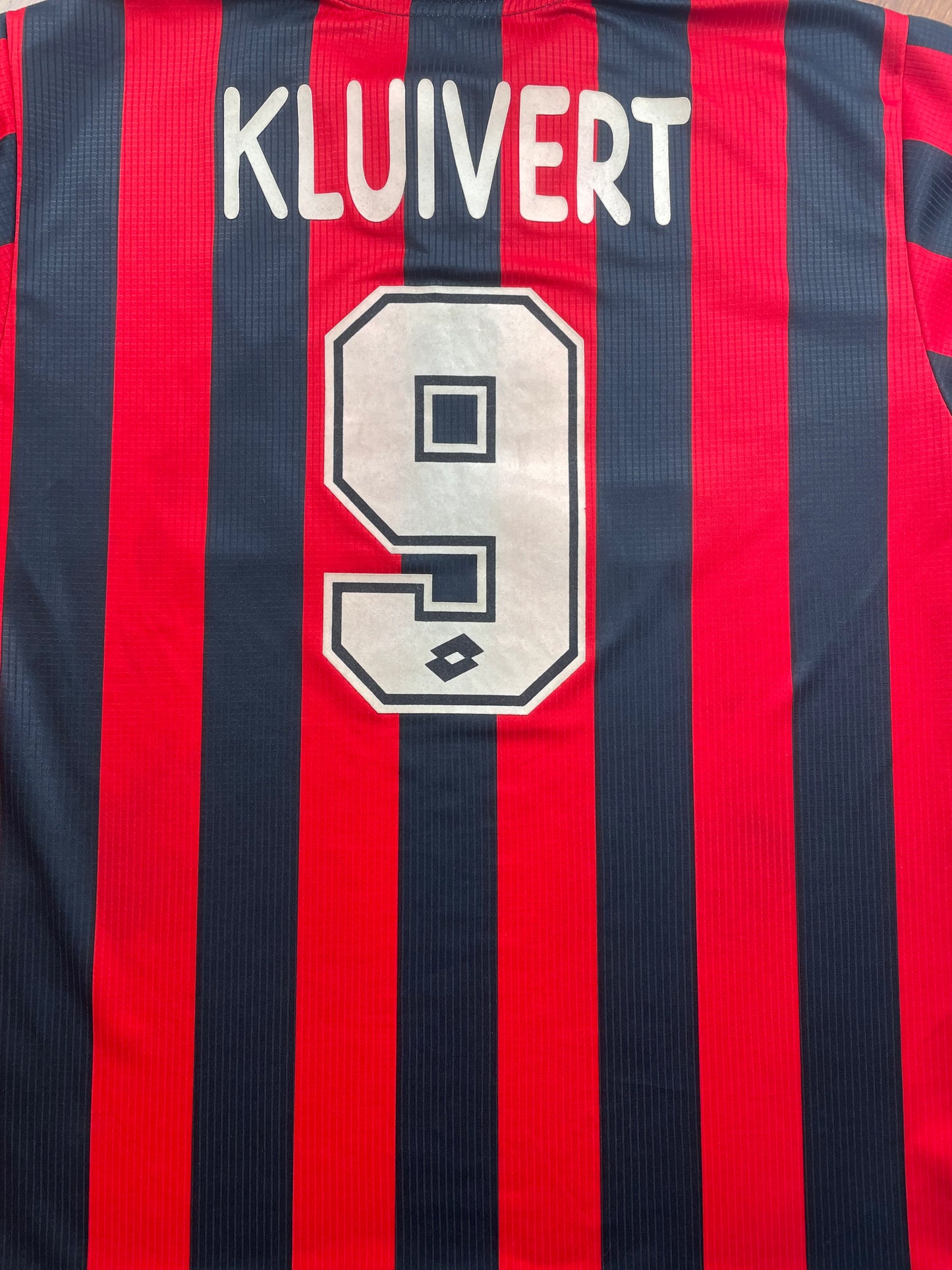 Match Shirt • Club • AC Milan • 1997 • Lotto • Home • #9 • Patrick Kluivert • Match Worn