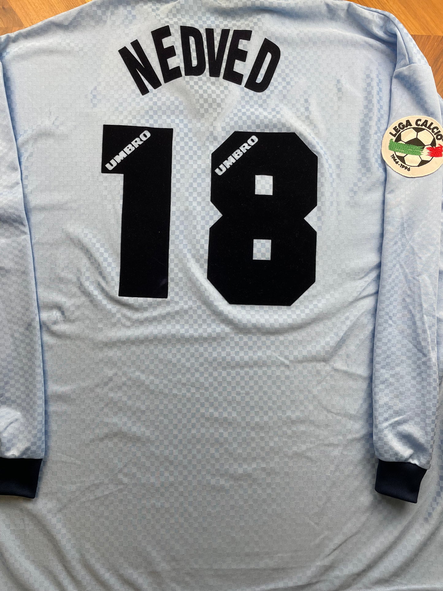 Match Shirt • Club • Lazio • 1996 • Umbro • Home • #18 • Pavel Nedved • Match Worn • Unwashed