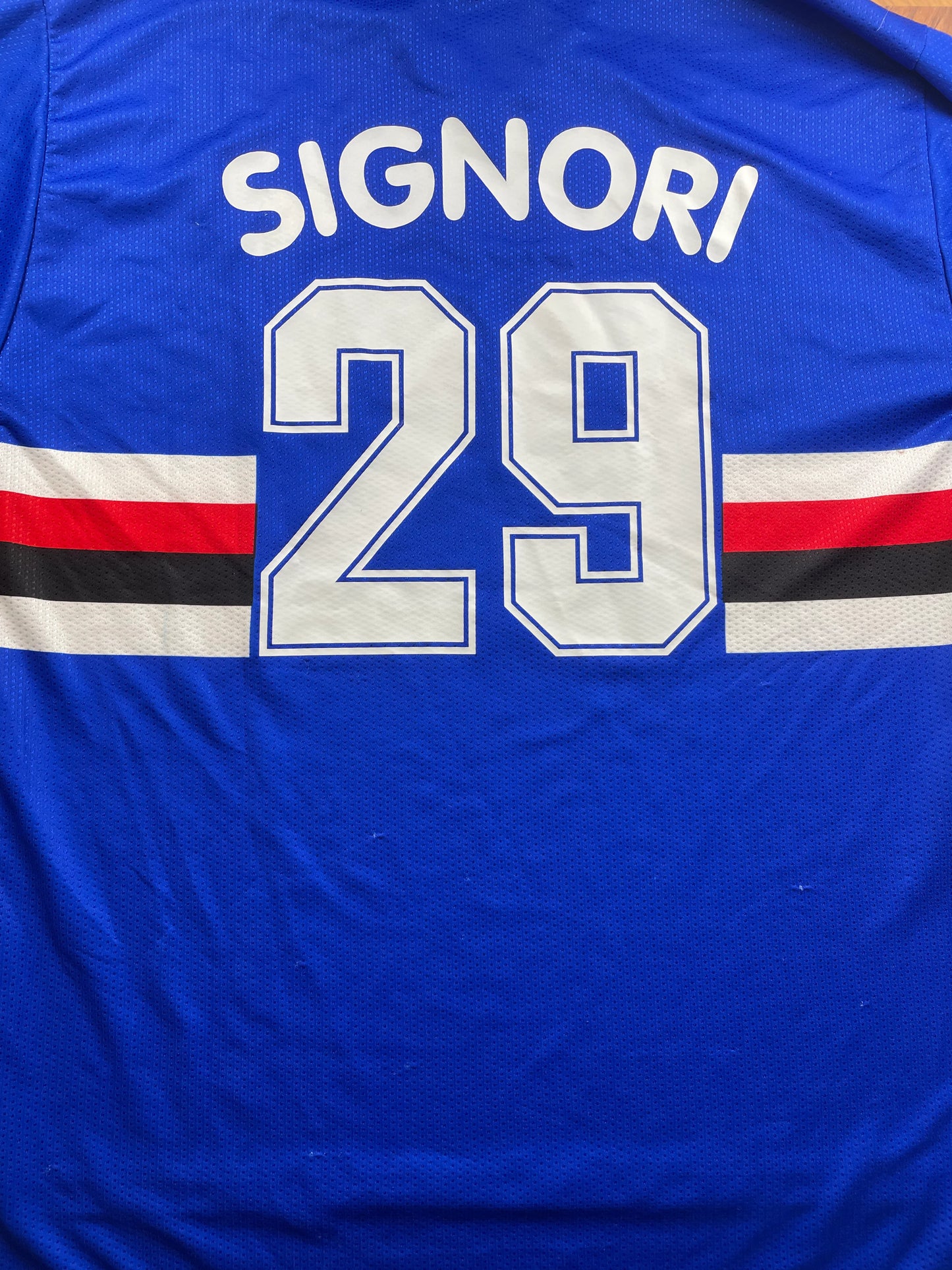 Match Shirt • Club • Sampdoria • 1997 • Asics • Home • #29 • Giuseppe Signori • Match Worn