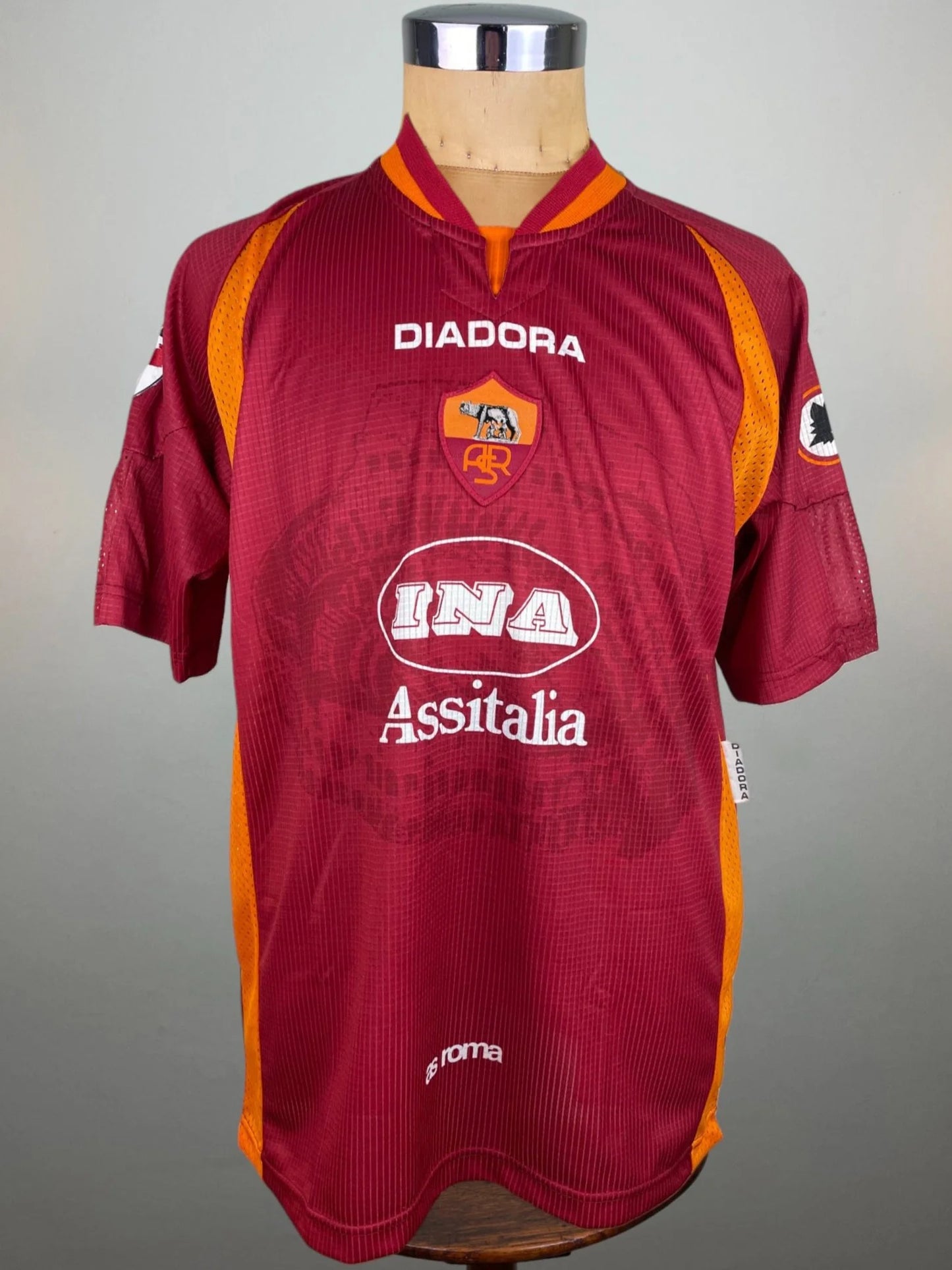 Match Shirt • Club • Roma • 1997 • Diadora • Home • #4 • Luigi Di Biagio • Match Worn
