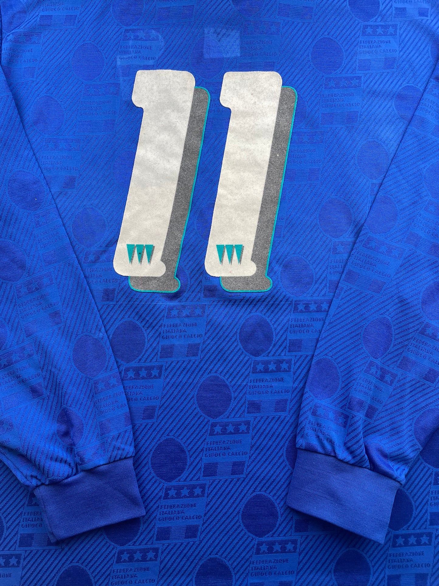 Match Shirt • National • Italia • 1994 • Diadora • Home • #11 • Giuseppe Signori • vs Estonia • Euro 96 Qualifiers