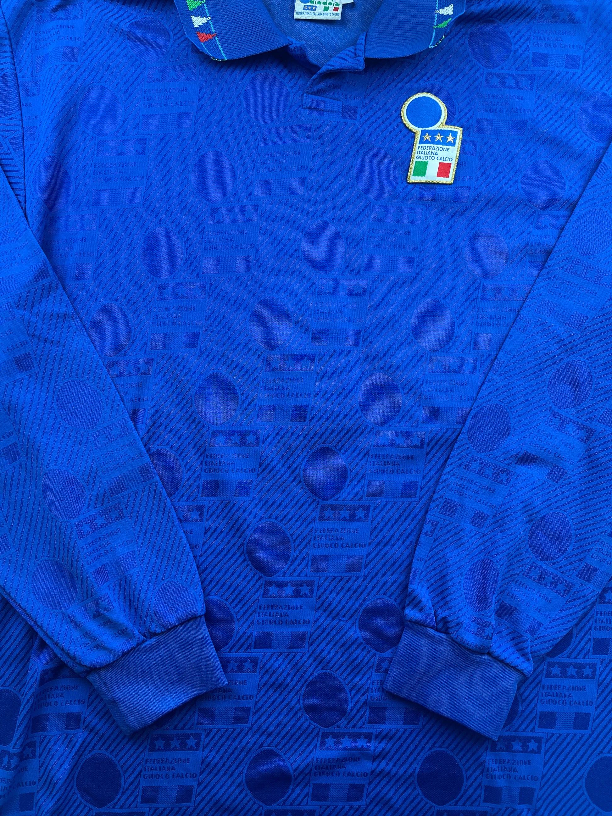Match Shirt • National • Italia • 1994 • Diadora • Home • #11 • Giuseppe Signori • vs Estonia • Euro 96 Qualifiers 