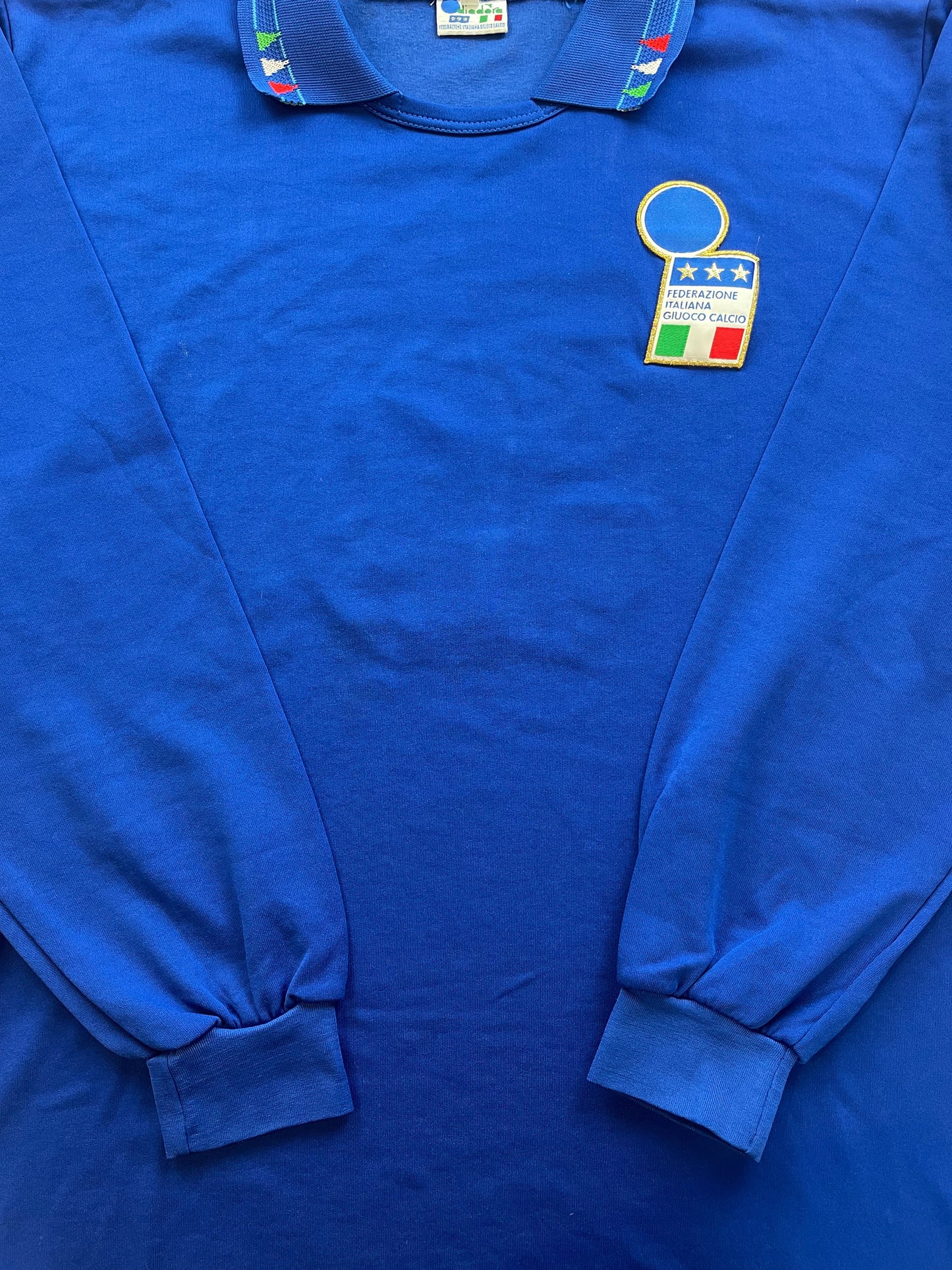 Match Shirt • National • Italia • 1993 • Diadora • Home • #5 • Alessandro Costacurta • vs Malta • WC 94 Qualifiers • Signed by Baresi & Rivera
