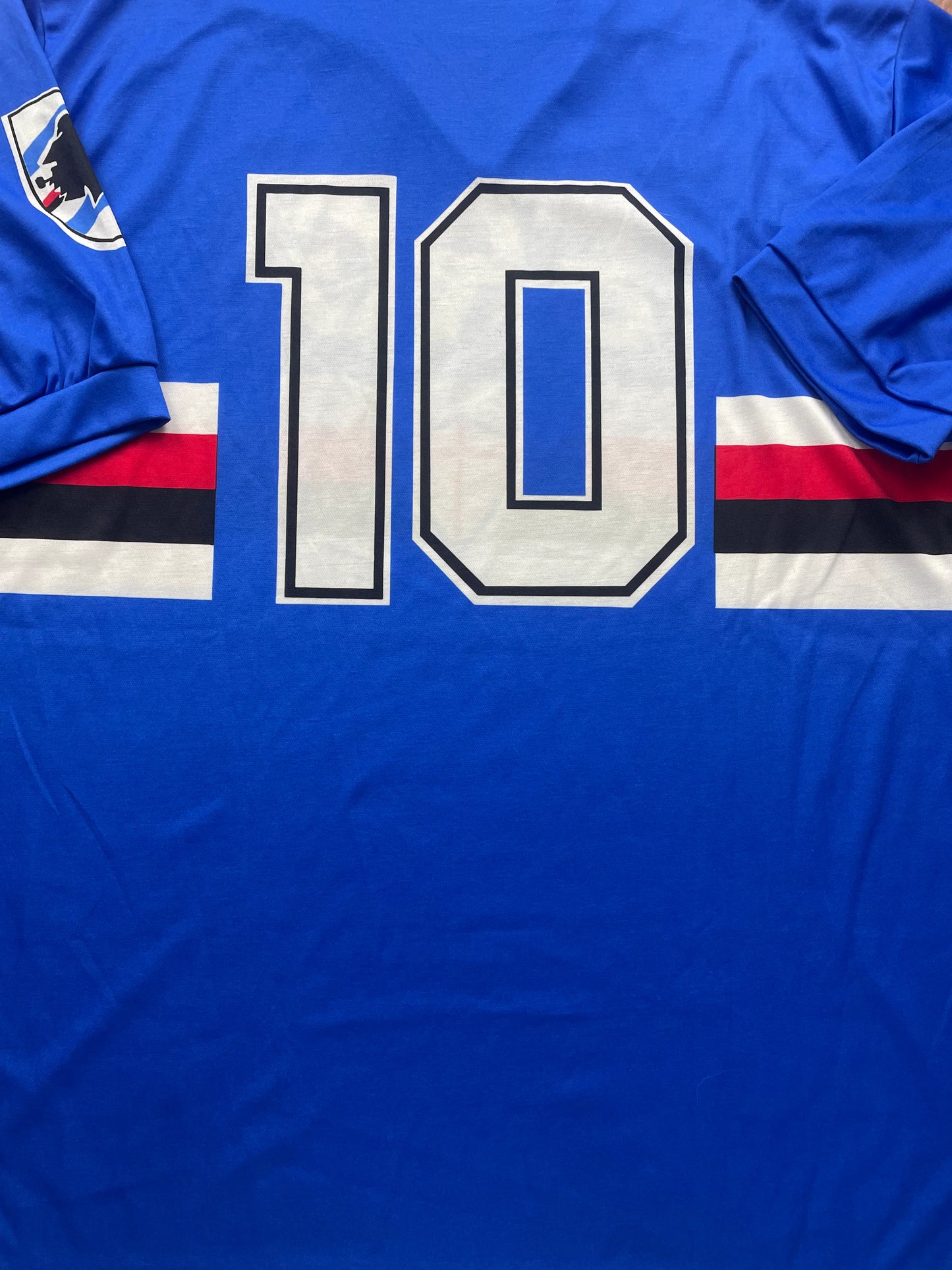 Match Shirt • Club • Sampdoria • 1990 • Asics • Home • #10 • Roberto Mancini • Match Worn