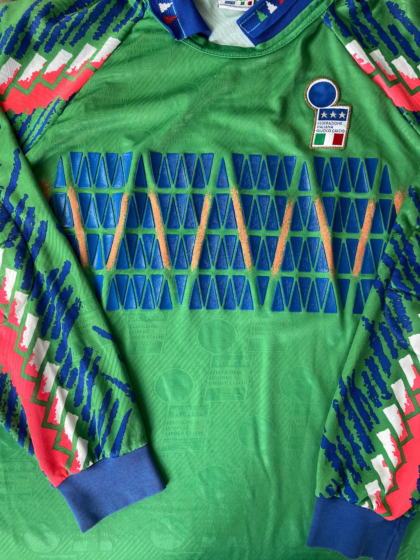 Match Shirt • National • Italia • 1994 • Diadora • Keeper • #1 • Gianluca Pagliuca • vs Germany • Friendly