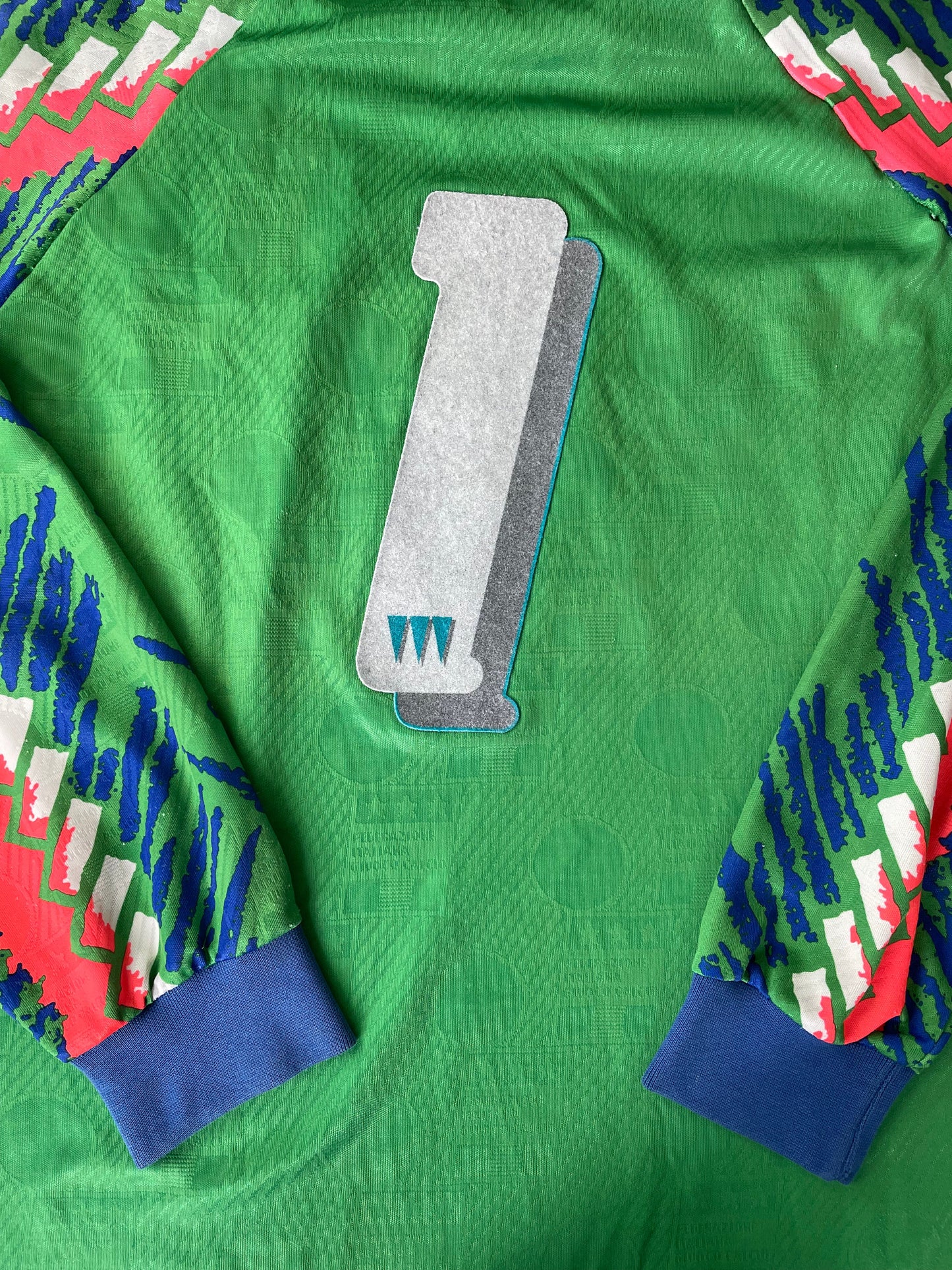 Match Shirt • National • Italia • 1994 • Diadora • Keeper • #1 • Gianluca Pagliuca • vs Germany • Friendly