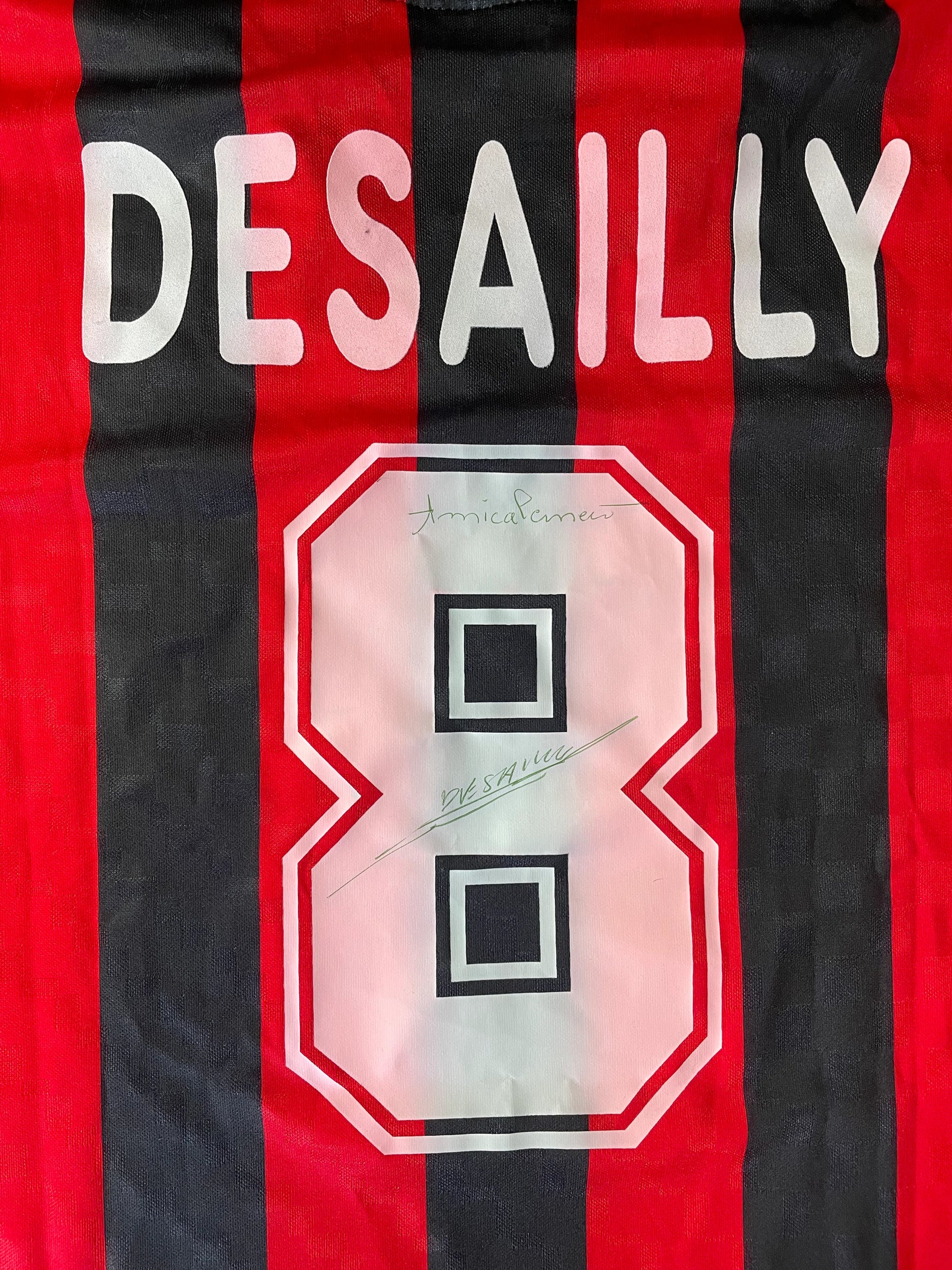 Store Shirt • AC Milan • 1995 • Lotto • Home • Marcel Desailly • Size L • Signed 