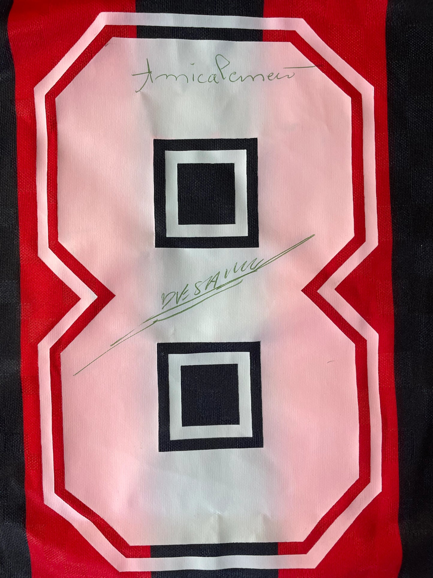 Store Shirt • AC Milan • 1995 • Lotto • Home • Marcel Desailly • Size L • Signed