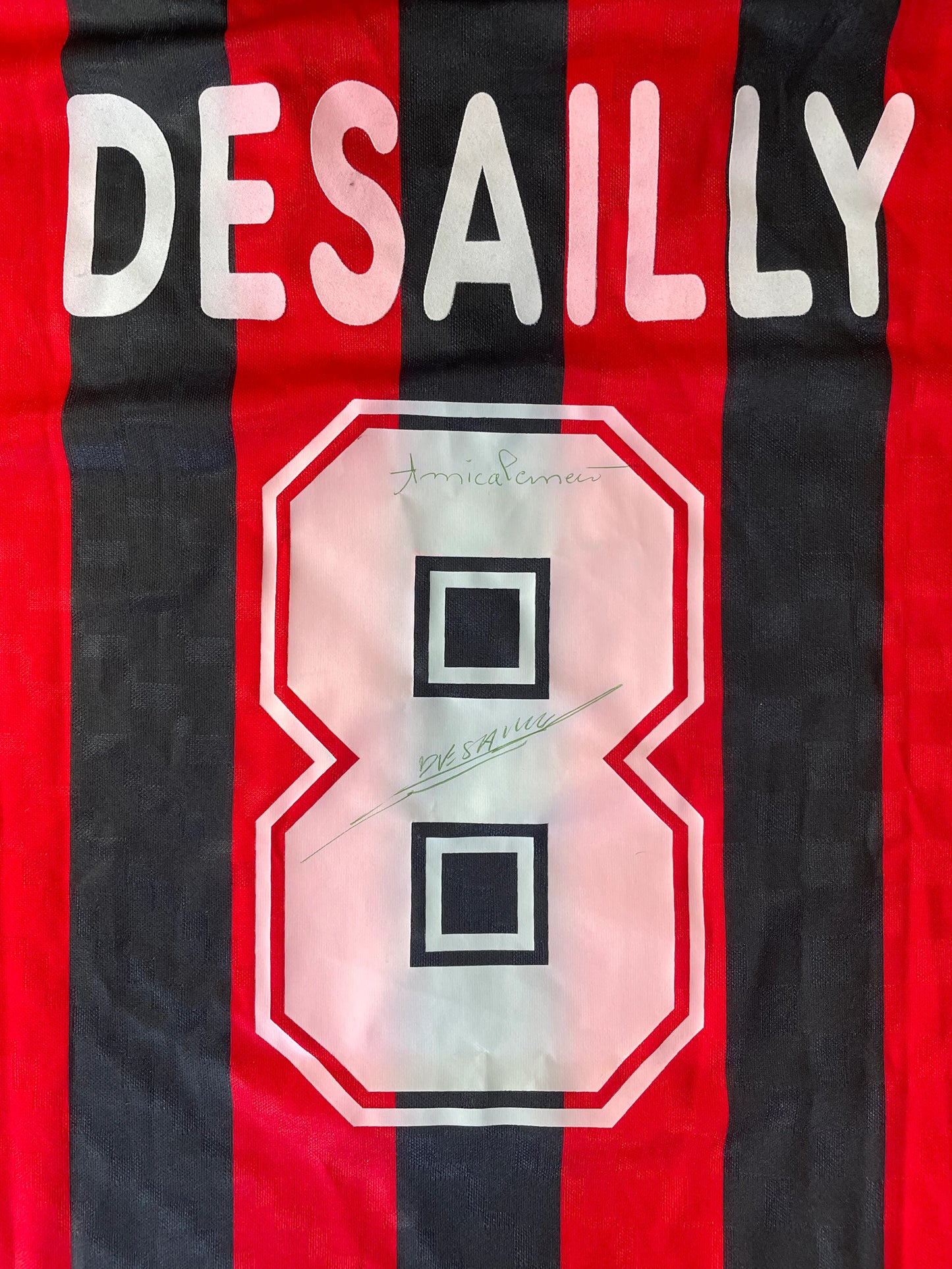 Store Shirt • AC Milan • 1995 • Lotto • Home • Marcel Desailly • Size L • Signed