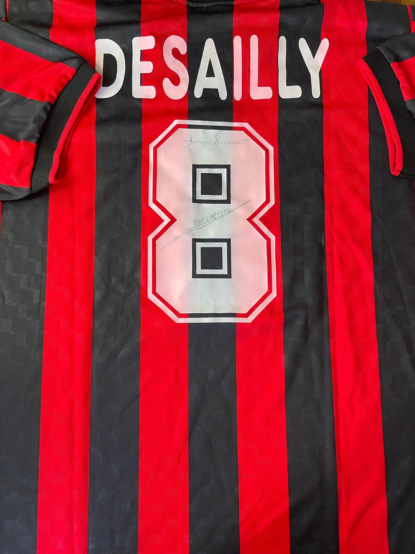 Store Shirt • AC Milan • 1995 • Lotto • Home • Marcel Desailly • Size L • Signed
