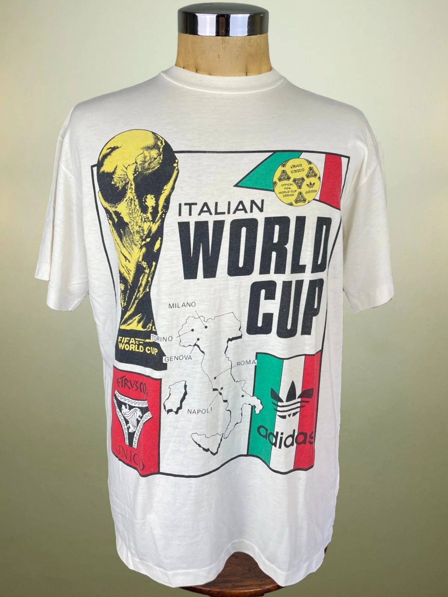 T-Shirt • 1990 • World Cup 90 • Italia • Adidas Etrusco T-Shirt