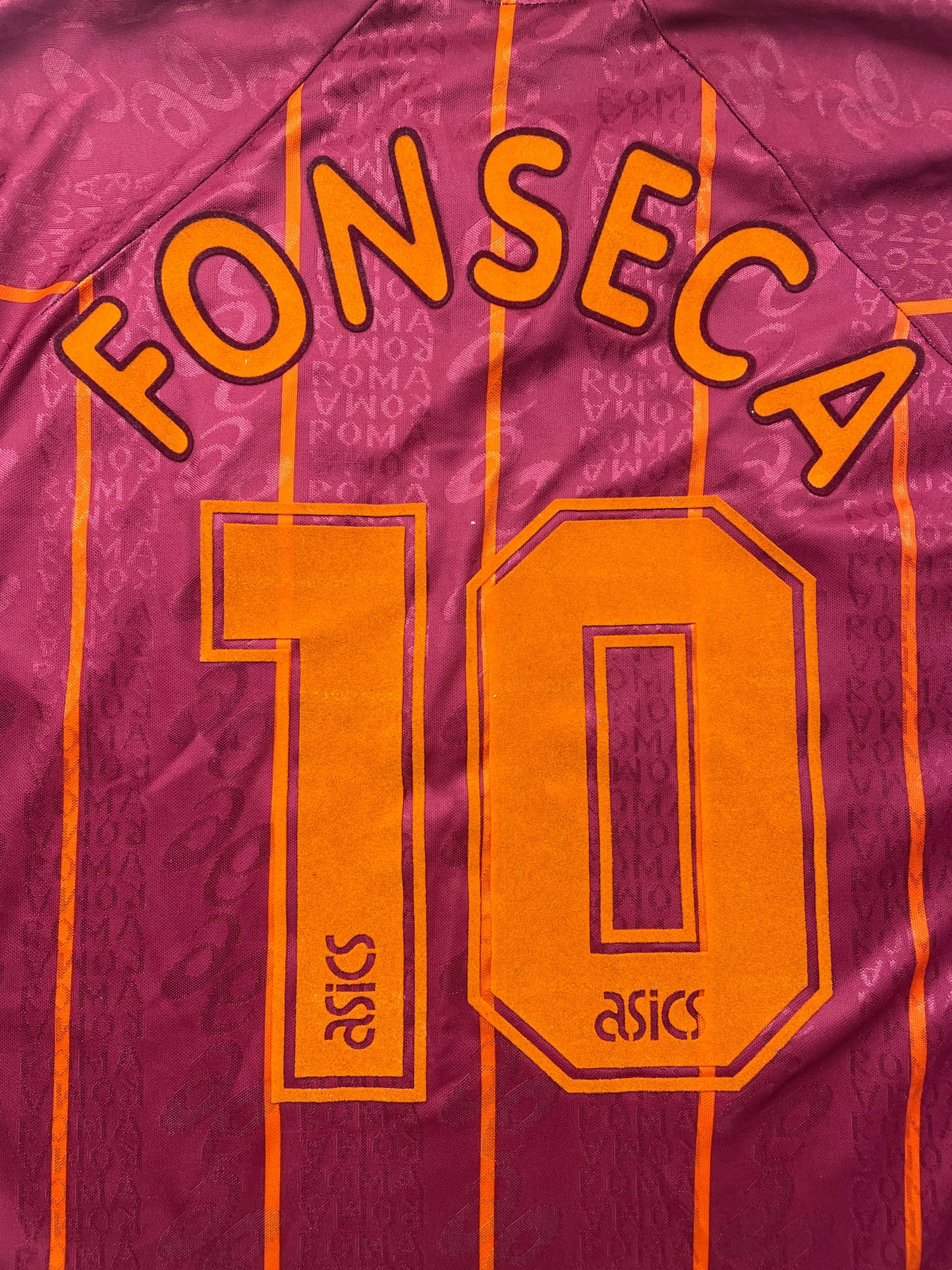Match Shirt • Club • Roma • 1996 • Asics • Home • #10 • Daniel Fonseca • Match Worn • Signed