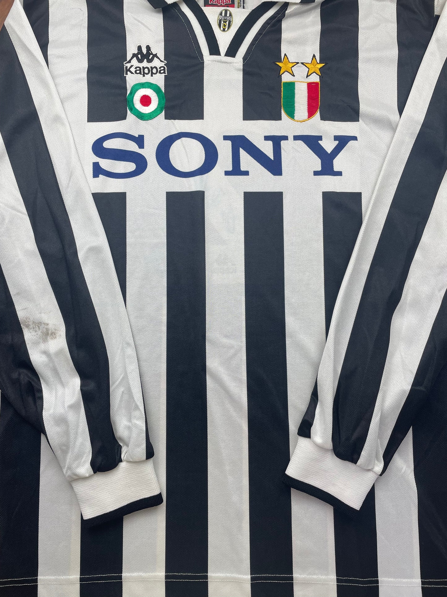 Match Shirt • Club • Juventus • 1995 • Kappa • Home • #2 • Ciro Ferrara • Match Worn • Unwashed • Signed