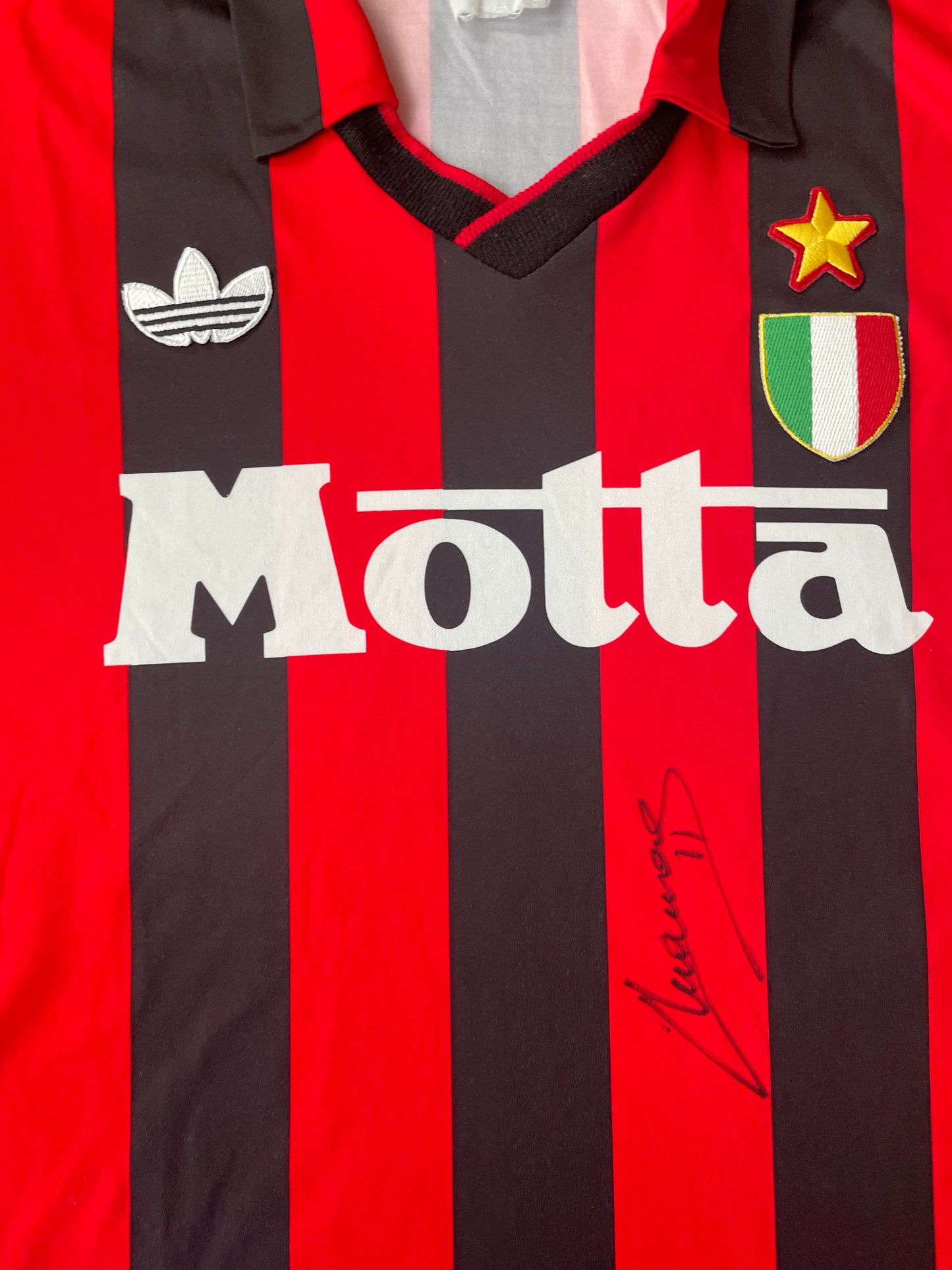 Store Shirt • AC Milan • 1992 • Adidas • Home • Size XL • Signed by Daniele Massaro