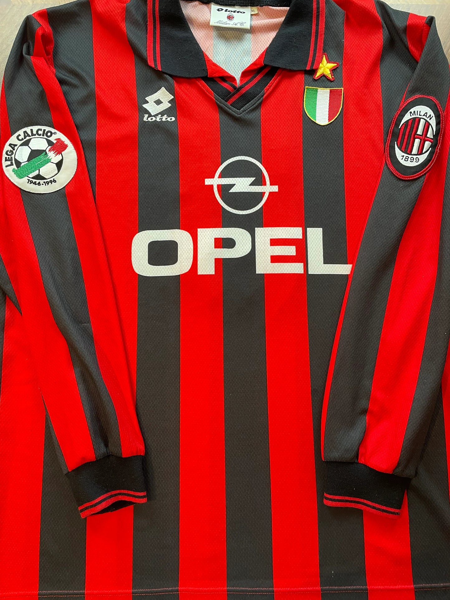 Store Shirt • AC Milan • 1996 • Lotto • Home • #3 • Paolo Maldini • Size XL