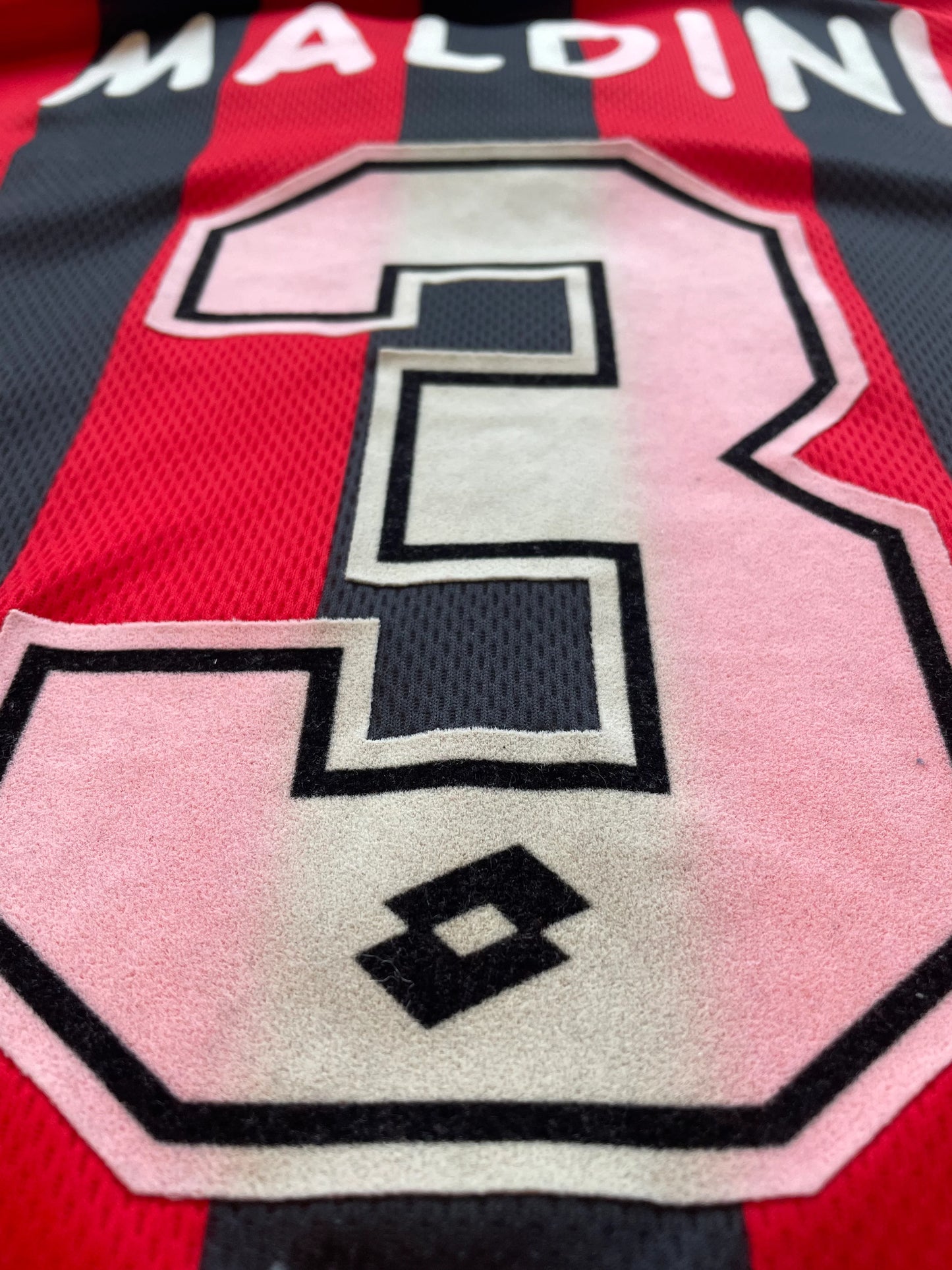 Store Shirt • AC Milan • 1996 • Lotto • Home • #3 • Paolo Maldini • Size XL