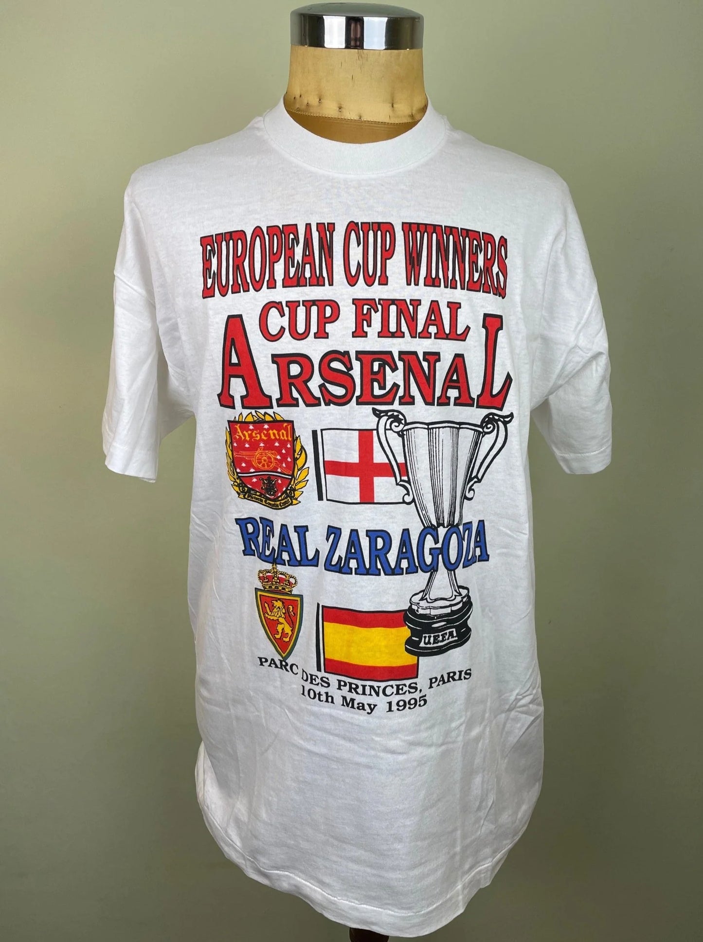 T-Shirt • 1995 • Cup Winners Cup • Arsenal vs Zaragoza • Bootleg T-Shirt