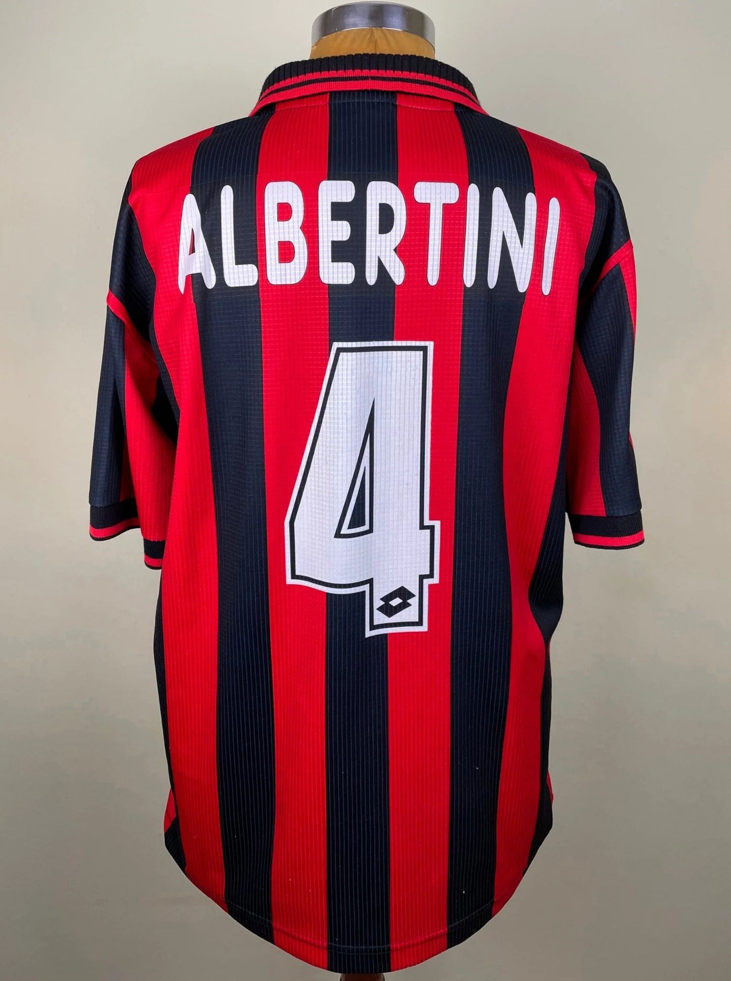 Match Shirt • Club • AC Milan • 1997 • Lotto • Home • #4 • Demetrio Albertini • Match Worn