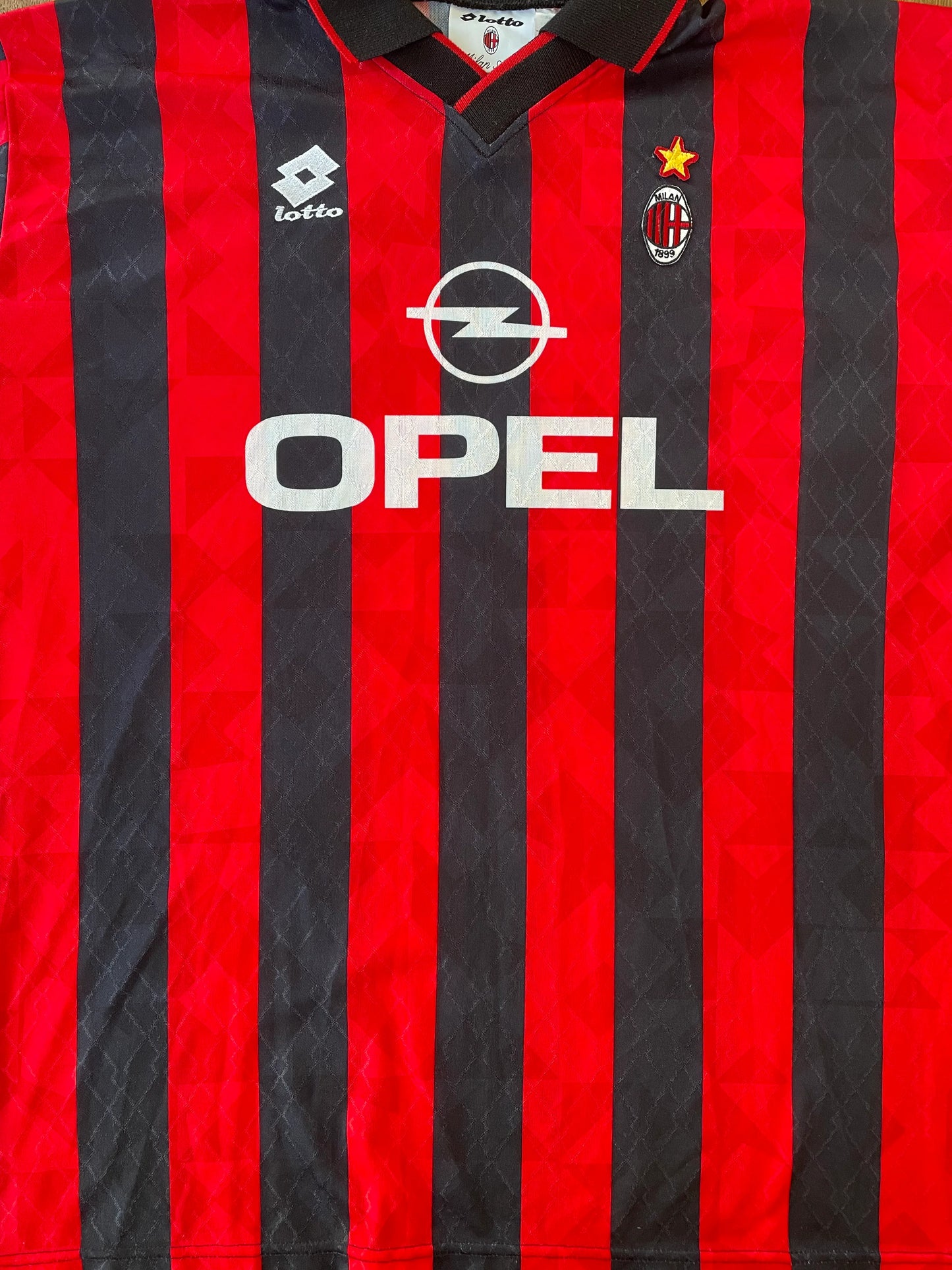 Store Shirt • AC Milan • 1995 • Lotto • Home • #3 • Paolo Maldini • Size XL
