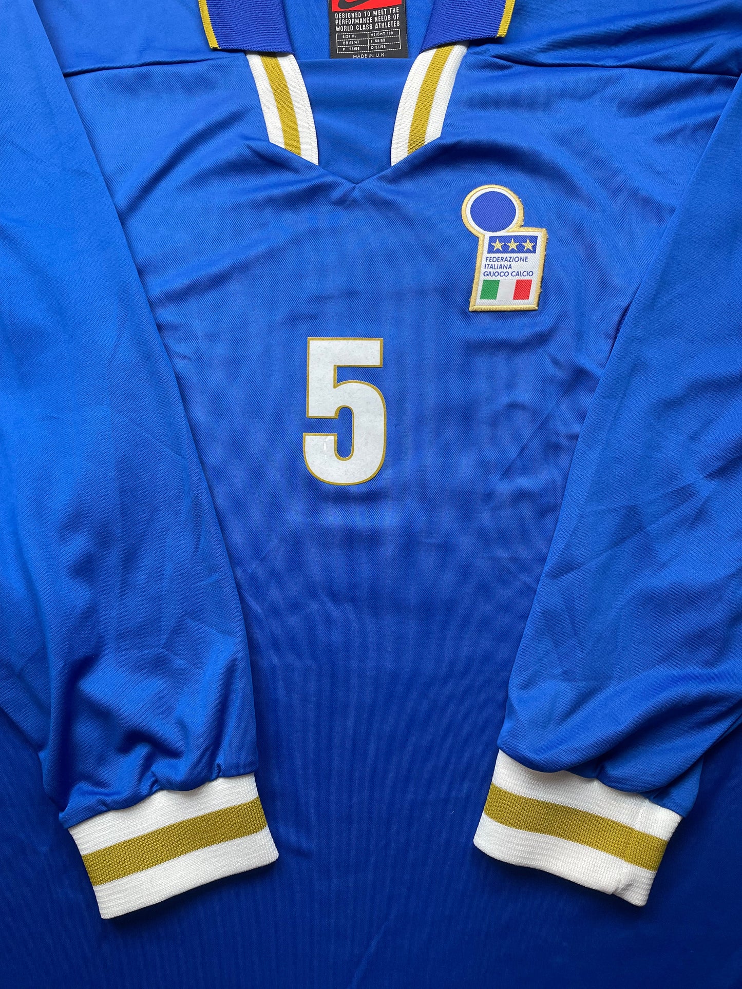Match Shirt • National • Italia • 1996 • Nike • Home • #5 • Fabio Cannavaro • vs Russia