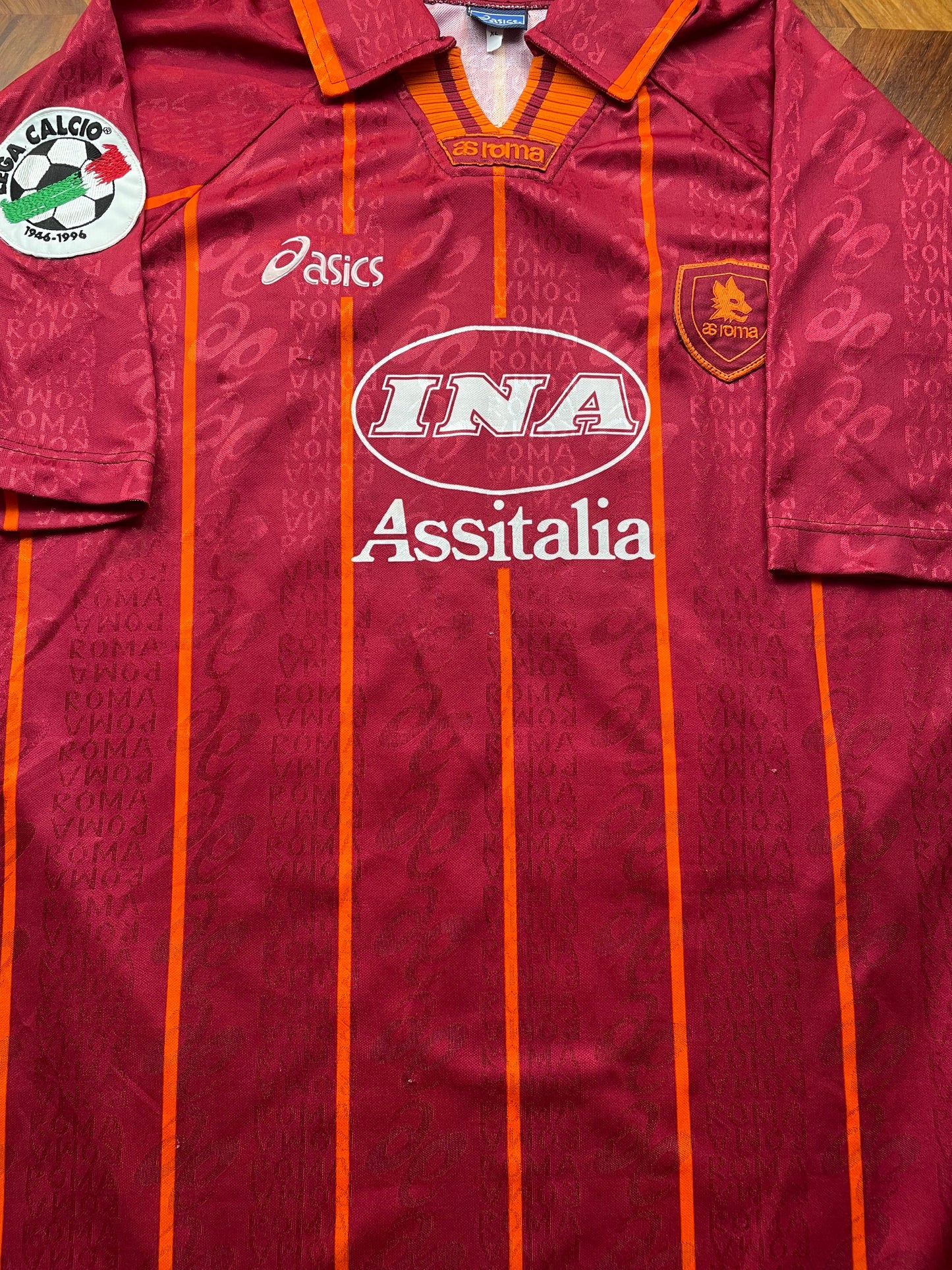 Match Shirt • Club • Roma • 1996 • Asics • Home • #24 • Marco Delvecchio • Match Worn