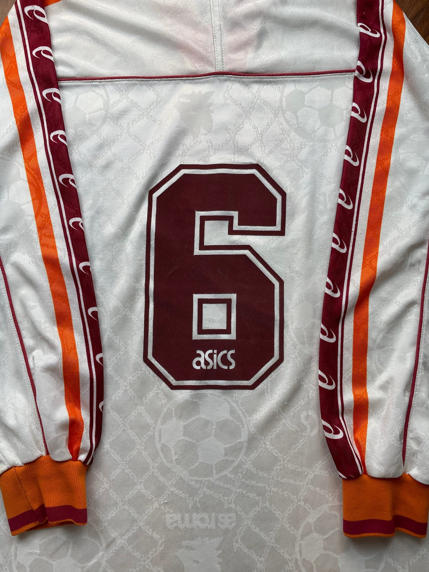 Match Shirt • Club • Roma • 1995 • Asics • Away • #6 • Match Worn • Size M