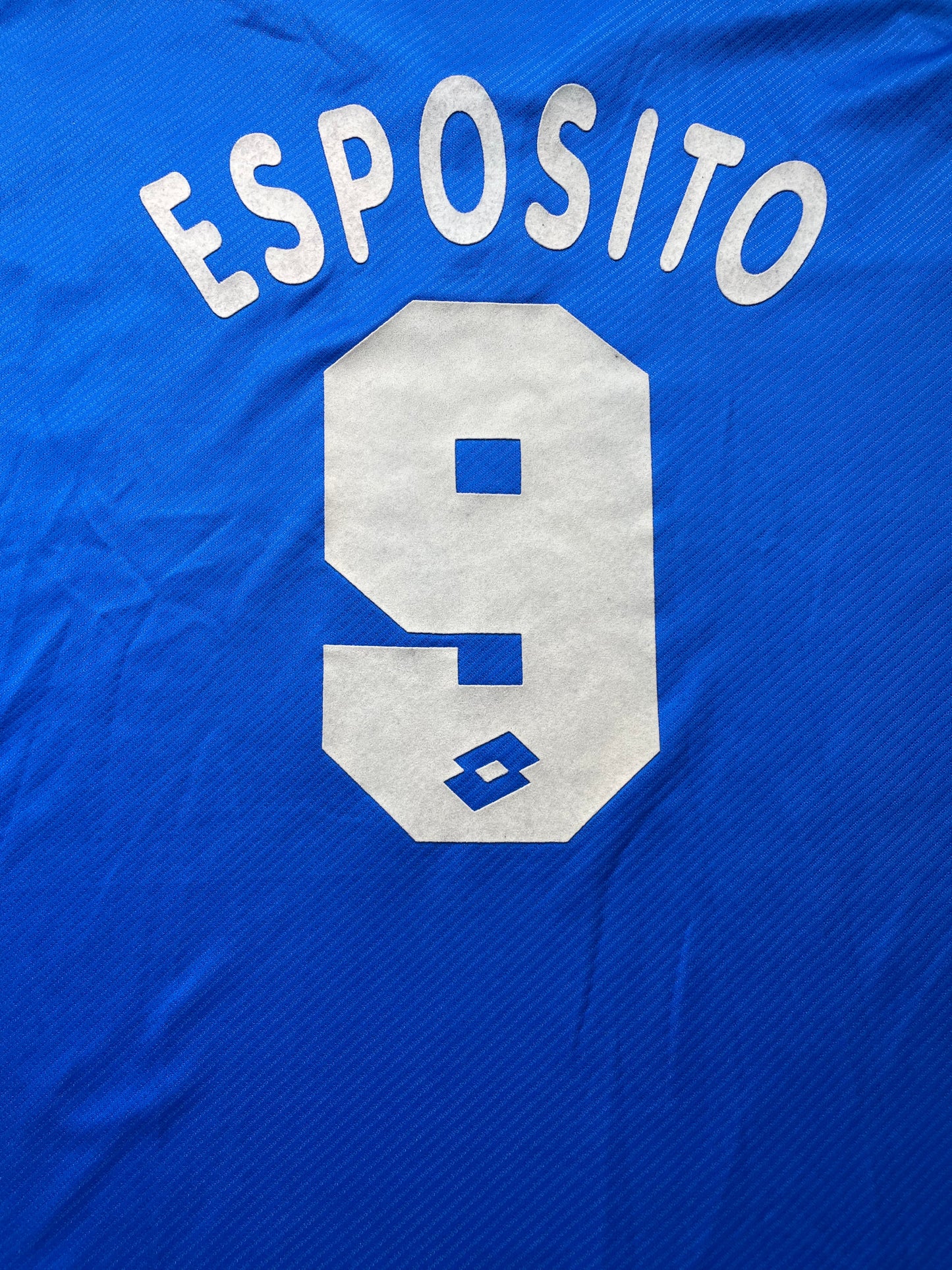 Match Shirt • Club • Napoli • 1996 • Lotto • Home • #9 • Massimiliano Esposito • Match Worn