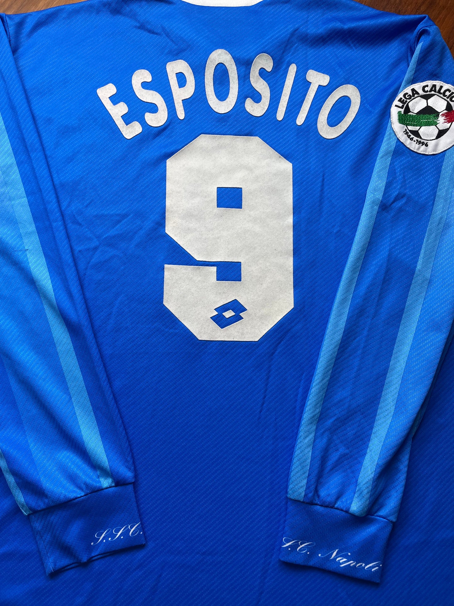 Match Shirt • Club • Napoli • 1996 • Lotto • Home • #9 • Massimiliano Esposito • Match Worn