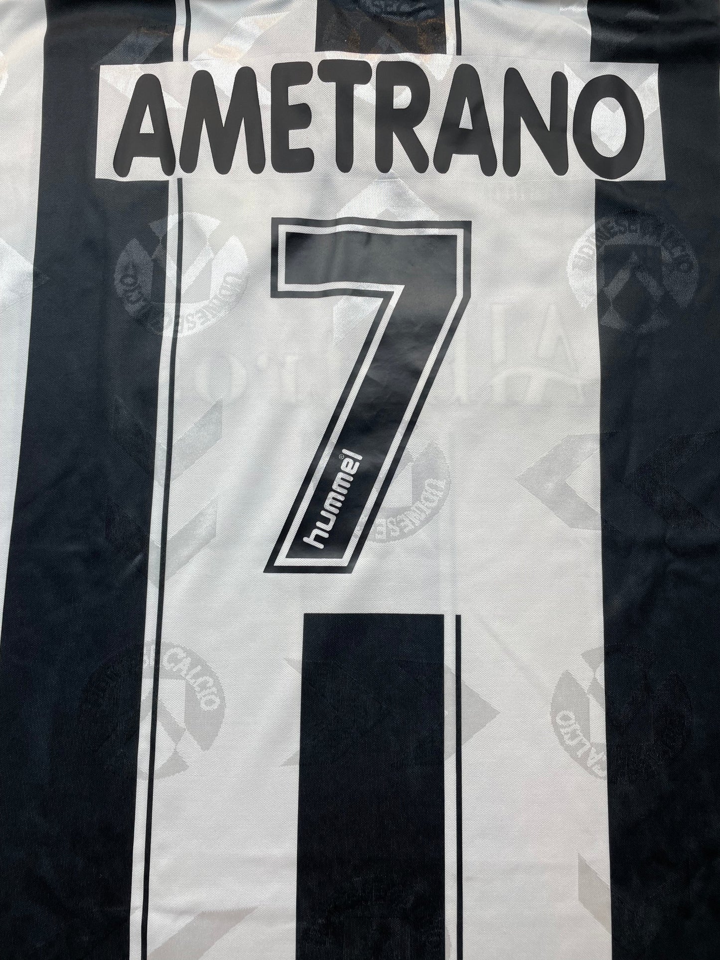 Match Shirt • Club • Udinese • 1995 • Hummel • Home • #7 • Raffaele Ametrano • Match Worn