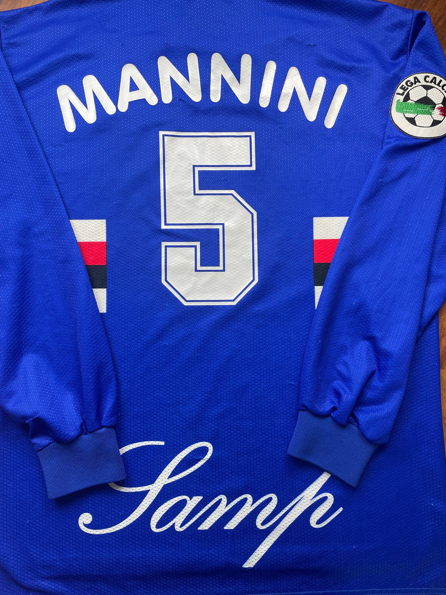 Match Shirt • Club • Sampdoria • 1997 • Asics • Home • #5 • Moreno Mannini • Match Worn
