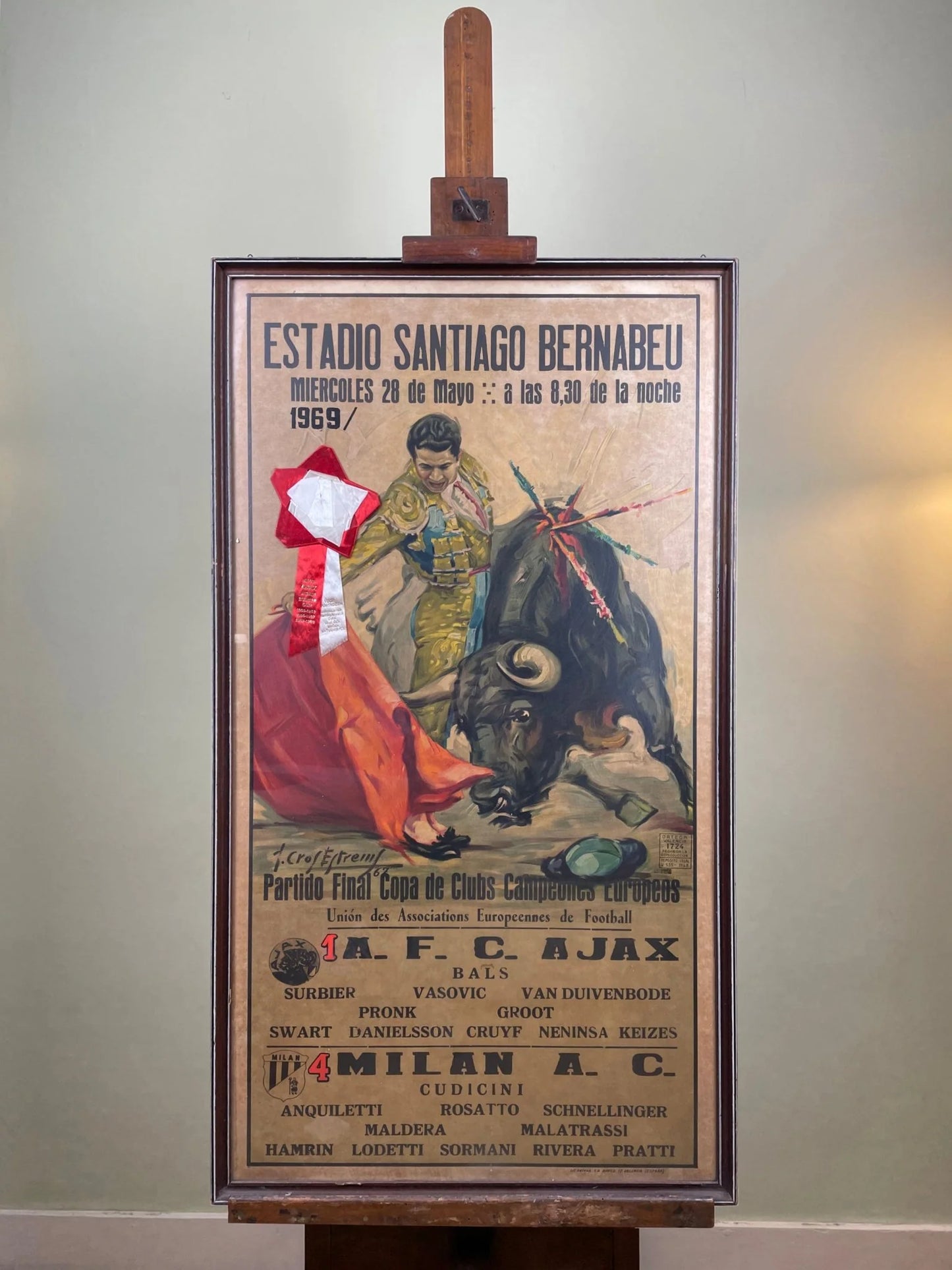 Store Memorabilia • Poster • AC Milan • 1969 • Official European Cup Final Poster