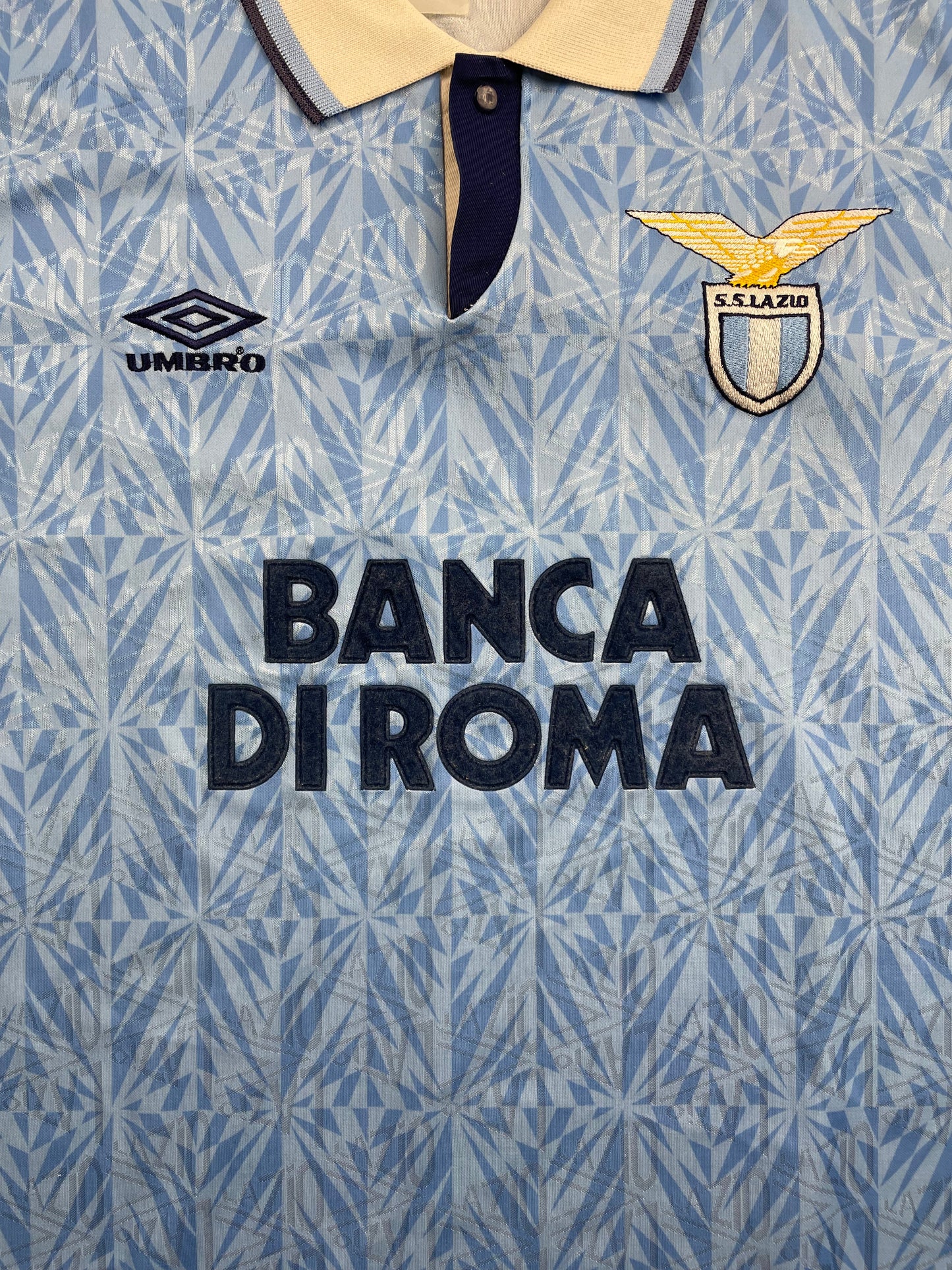 Match Shirt • Club • Lazio • 1992 • Umbro • Home • #4 • Roberto Bacci • vs Inter
