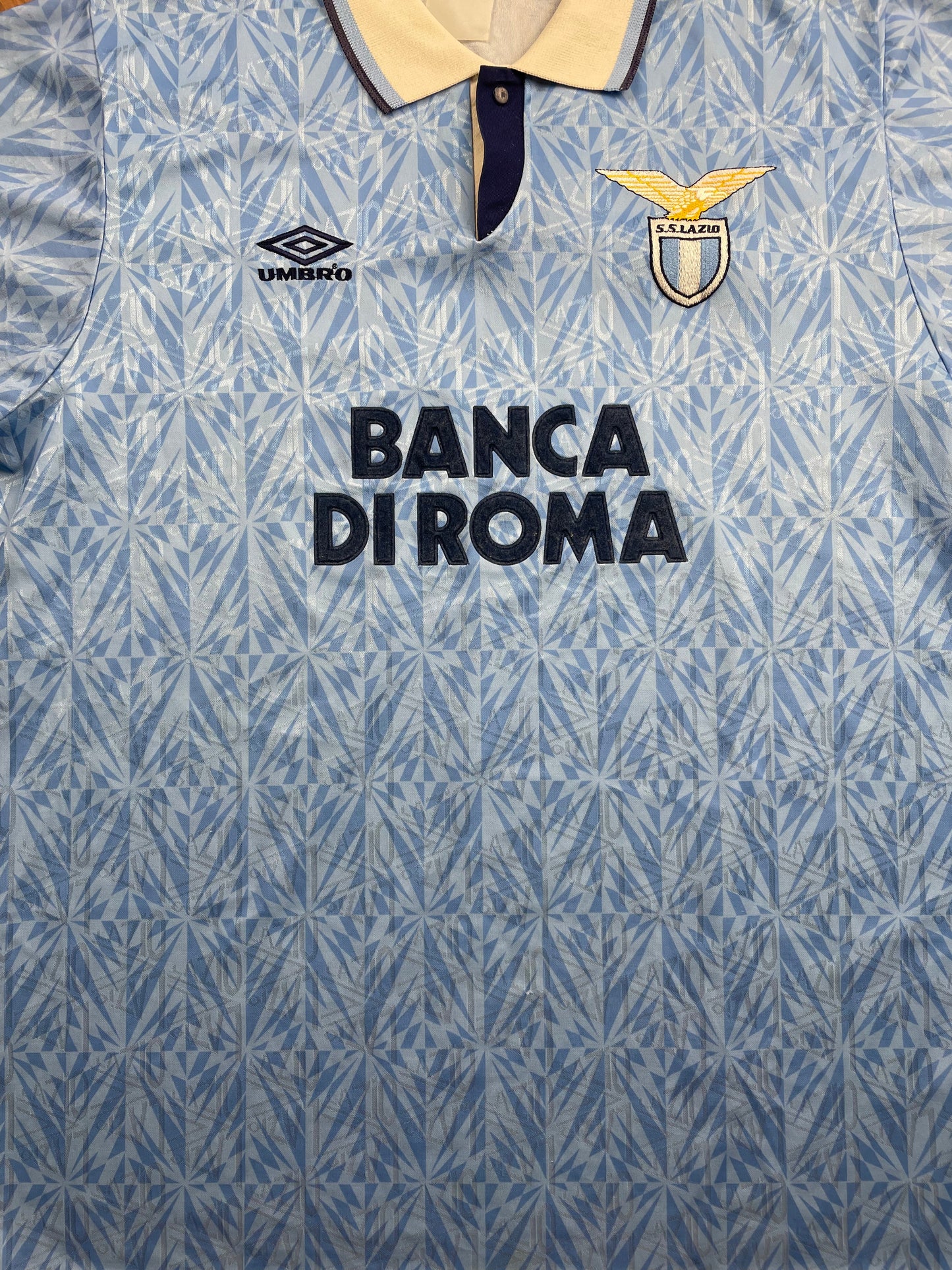 Match Shirt • Club • Lazio • 1992 • Umbro • Home • #4 • Roberto Bacci • vs Inter