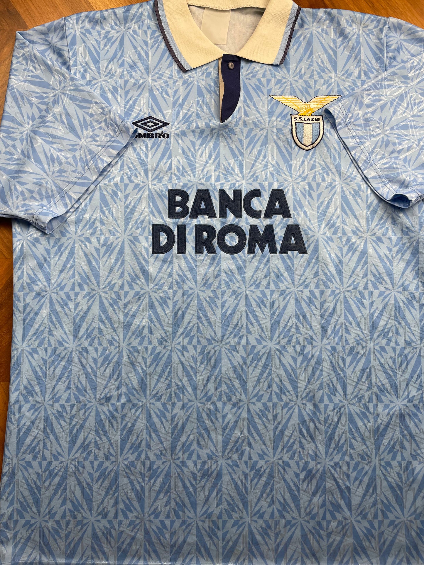 Match Shirt • Club • Lazio • 1992 • Umbro • Home • #4 • Roberto Bacci • vs Inter