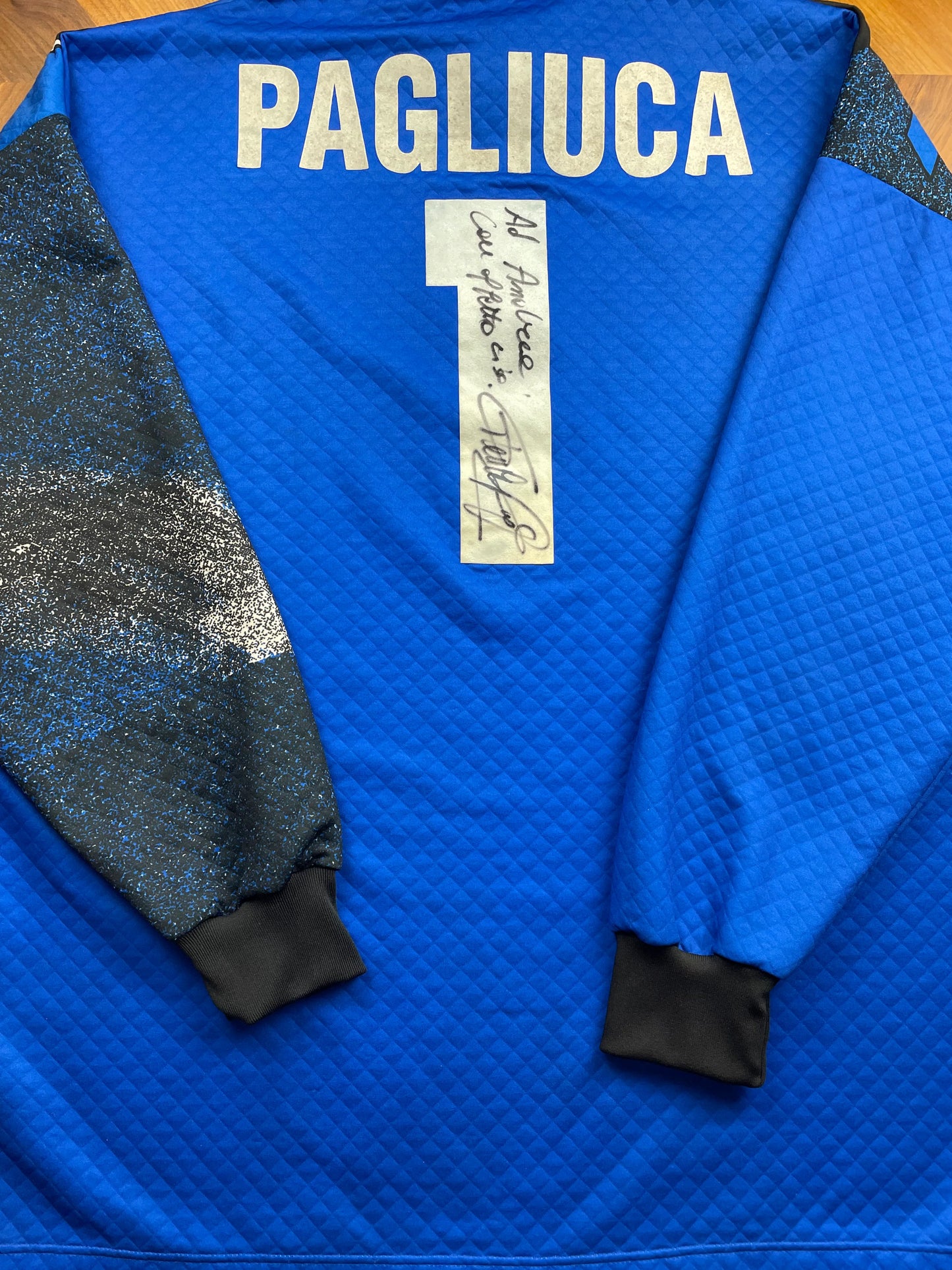 Match Shirt • Club • Inter • 1995 • Umbro • Keeper • #1 • Gianluca Pagliuca • Match Worn • Signed
