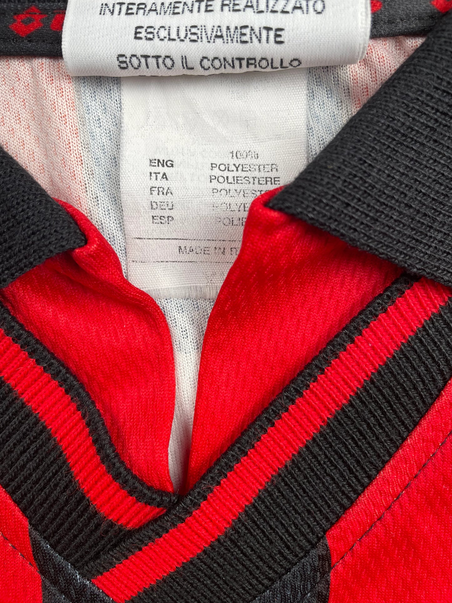 Match Shirt • Club • AC Milan • 1996 • Lotto • Home • #7 • Gianluigi Lentini • Match Prepared