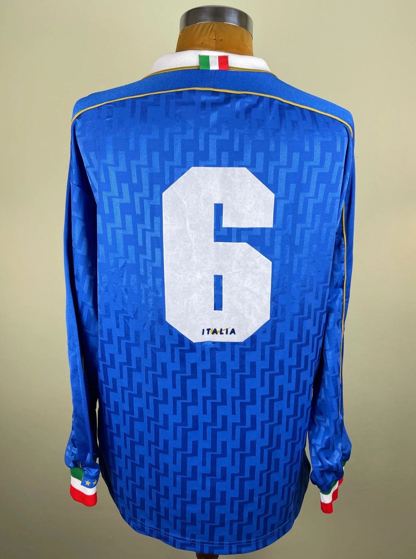 Match Shirt • National • Italia • 1995 • Nike • Home • #06 • Alessandro Costacurta • vs Wales • Friendly