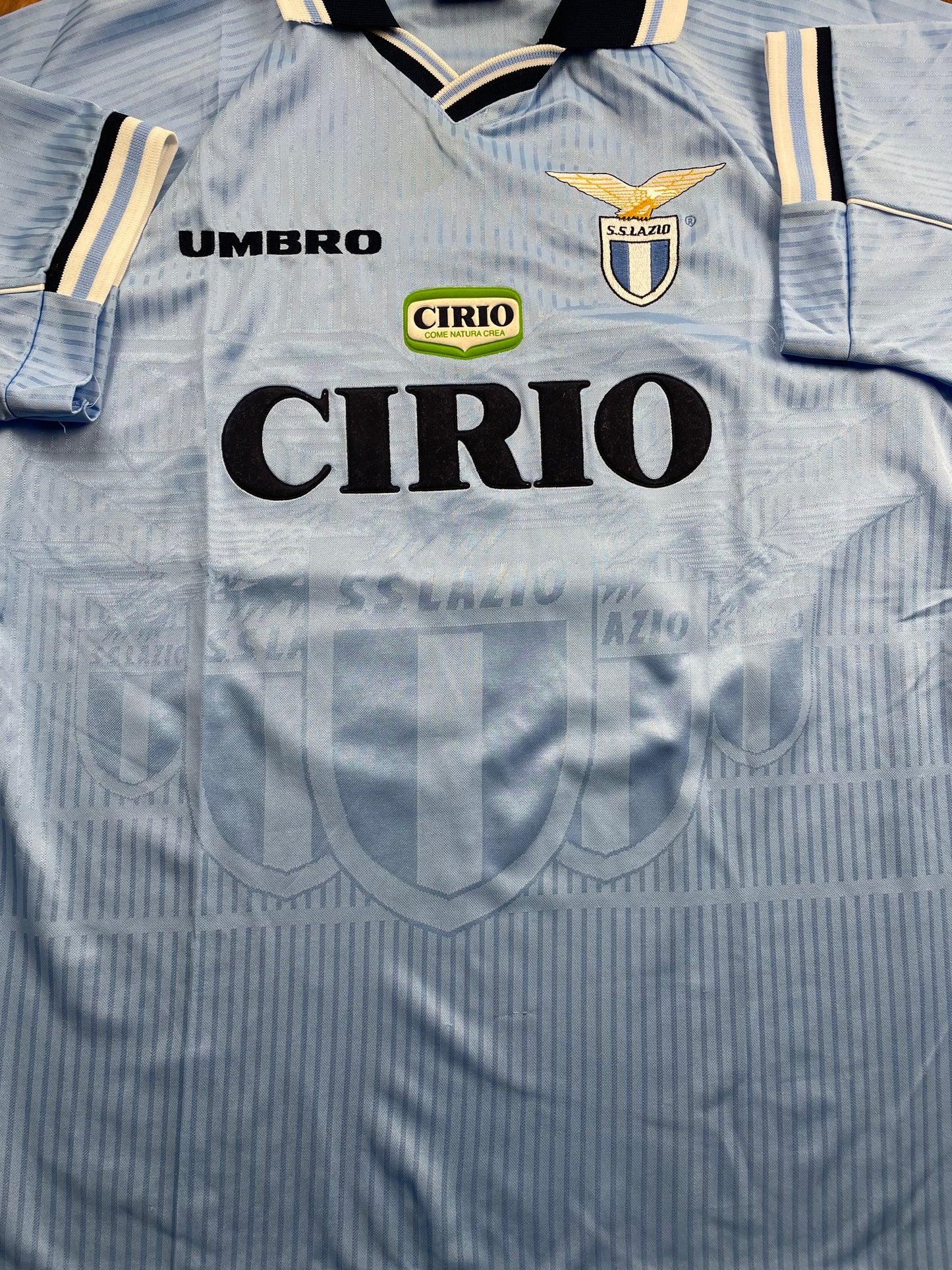 Match Shirt • Club • Lazio • 1997 • Umbro • Home • #10 • Roberto Mancini • Match Prepared