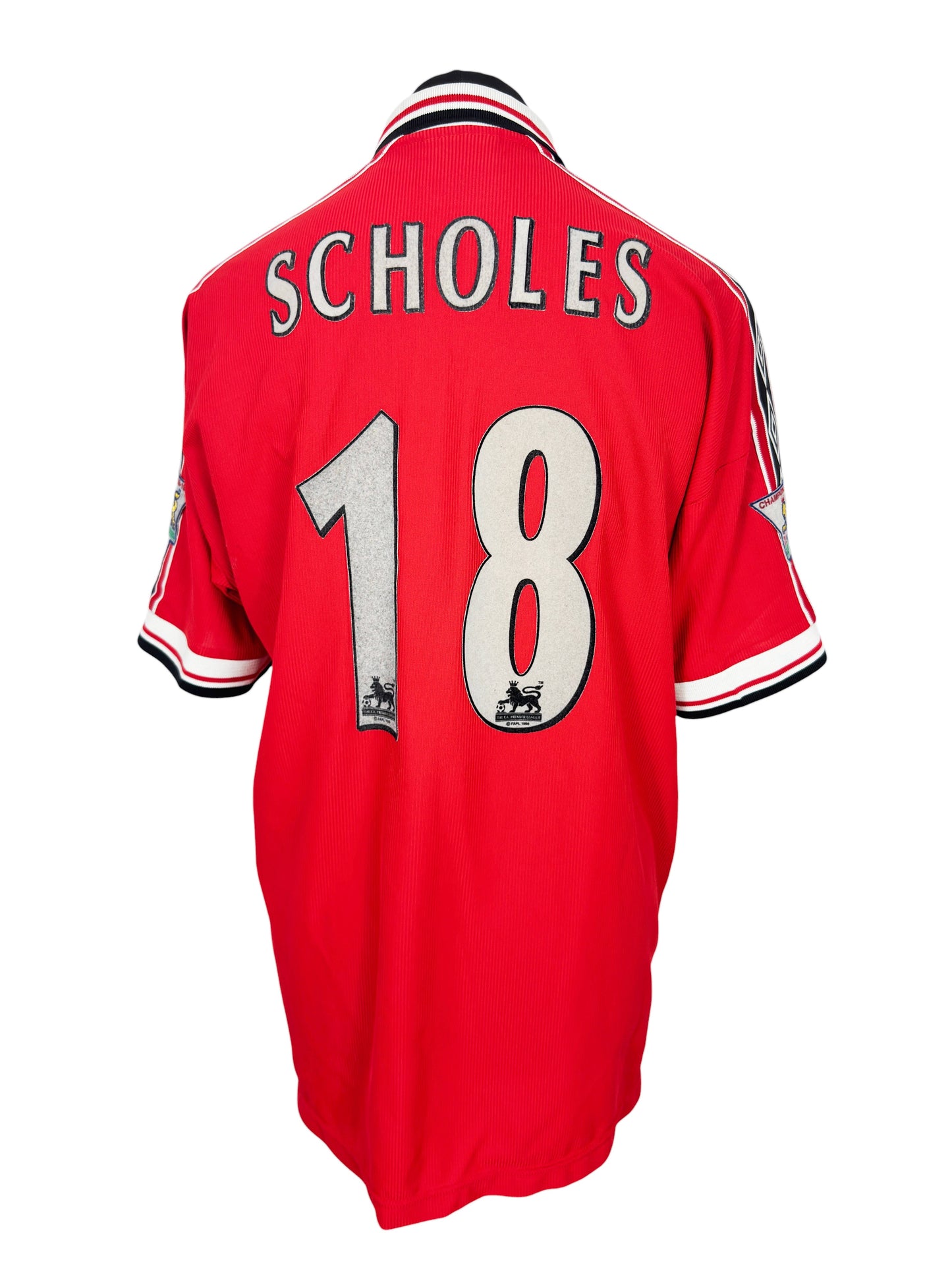 1998-00 Manchester United Home - Size XL (L Fit) - Scholes 18