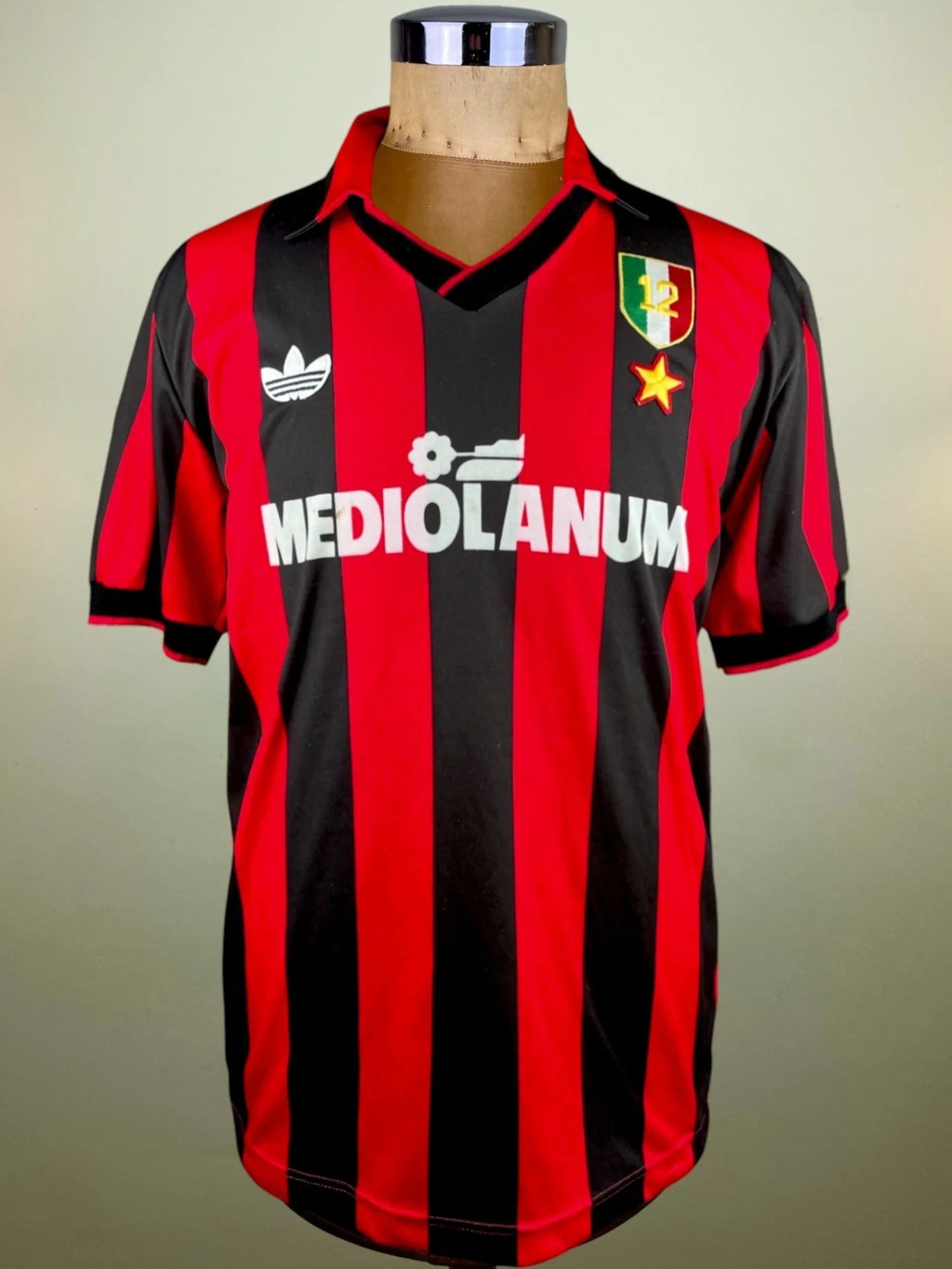 Match Shirt • Club • AC Milan • 1991 • Adidas • Home • Celebratory 12th Scudetto Player Issue Shirt