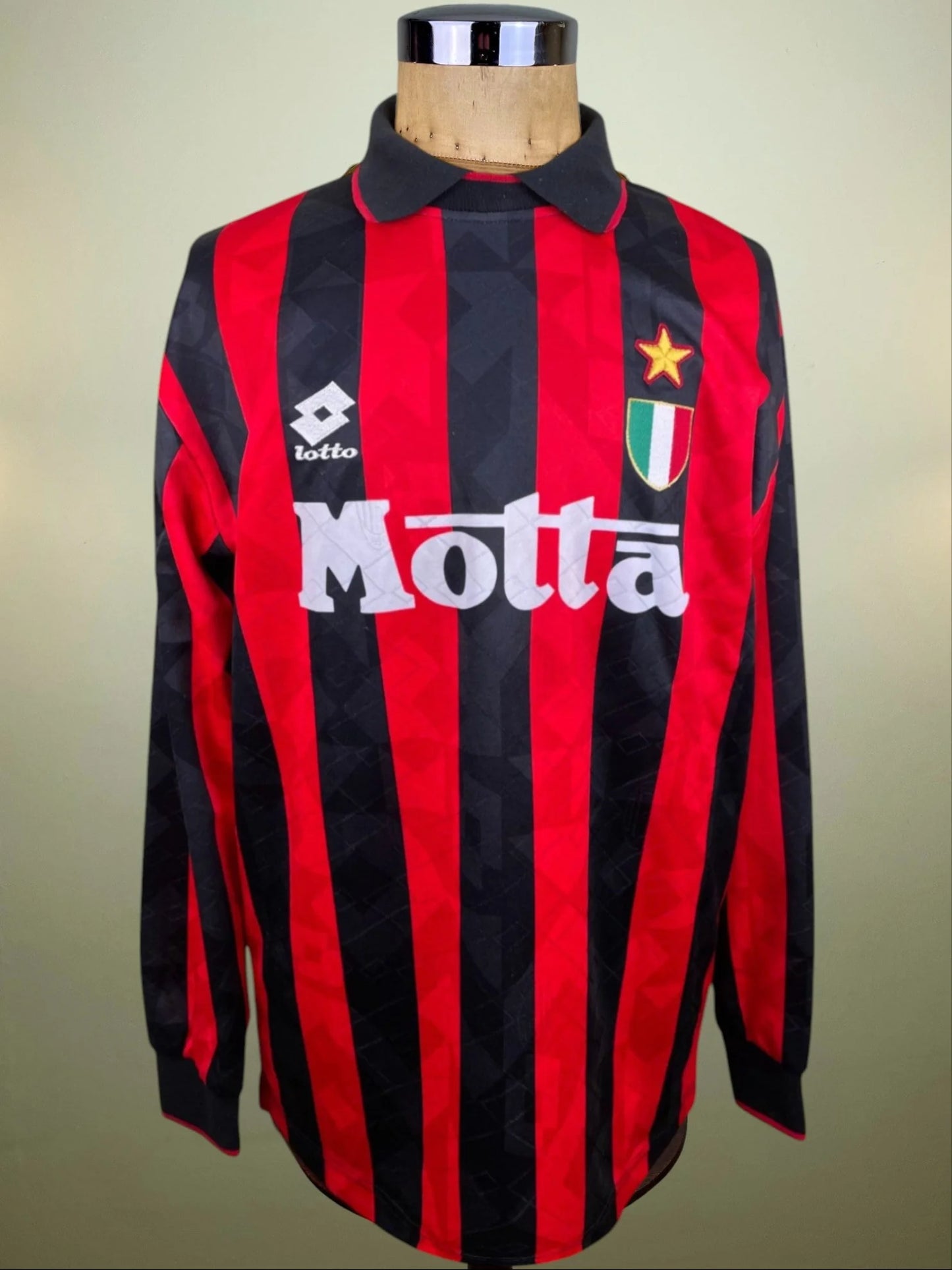 Match Shirt • Club • AC Milan • 1993 • Lotto • Home • #2 • Mauro Tassotti • Match Worn