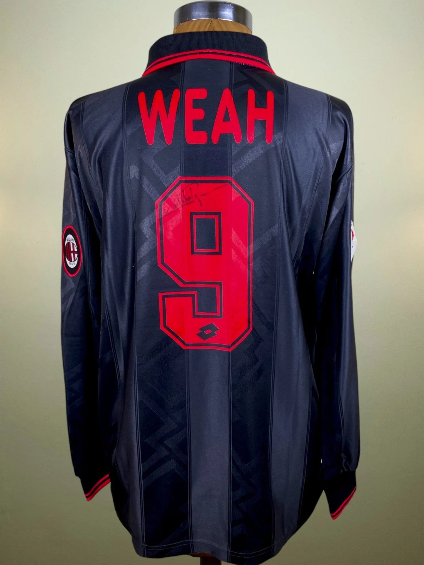 Match Shirt • Club • AC Milan • 1996 • Third • #9 • George Weah • Match Worn • Signed