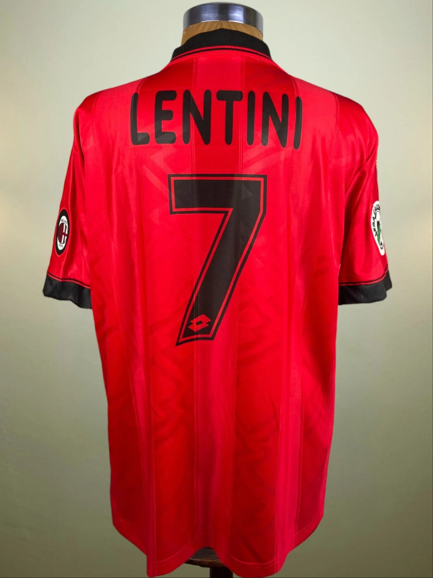 Match Shirt • Club • AC Milan • 1996 • Lotto • Fourth • #7 • Gianluigi Lentini • vs Como