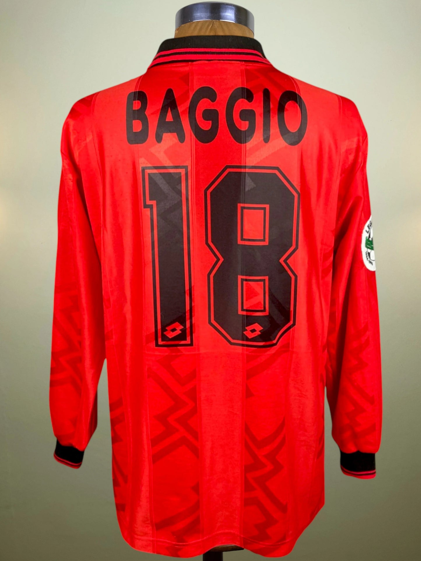 Match Shirt • Club • AC Milan • 1996 • Lotto • Fourth • #18 • Roberto Baggio • vs Juventus
