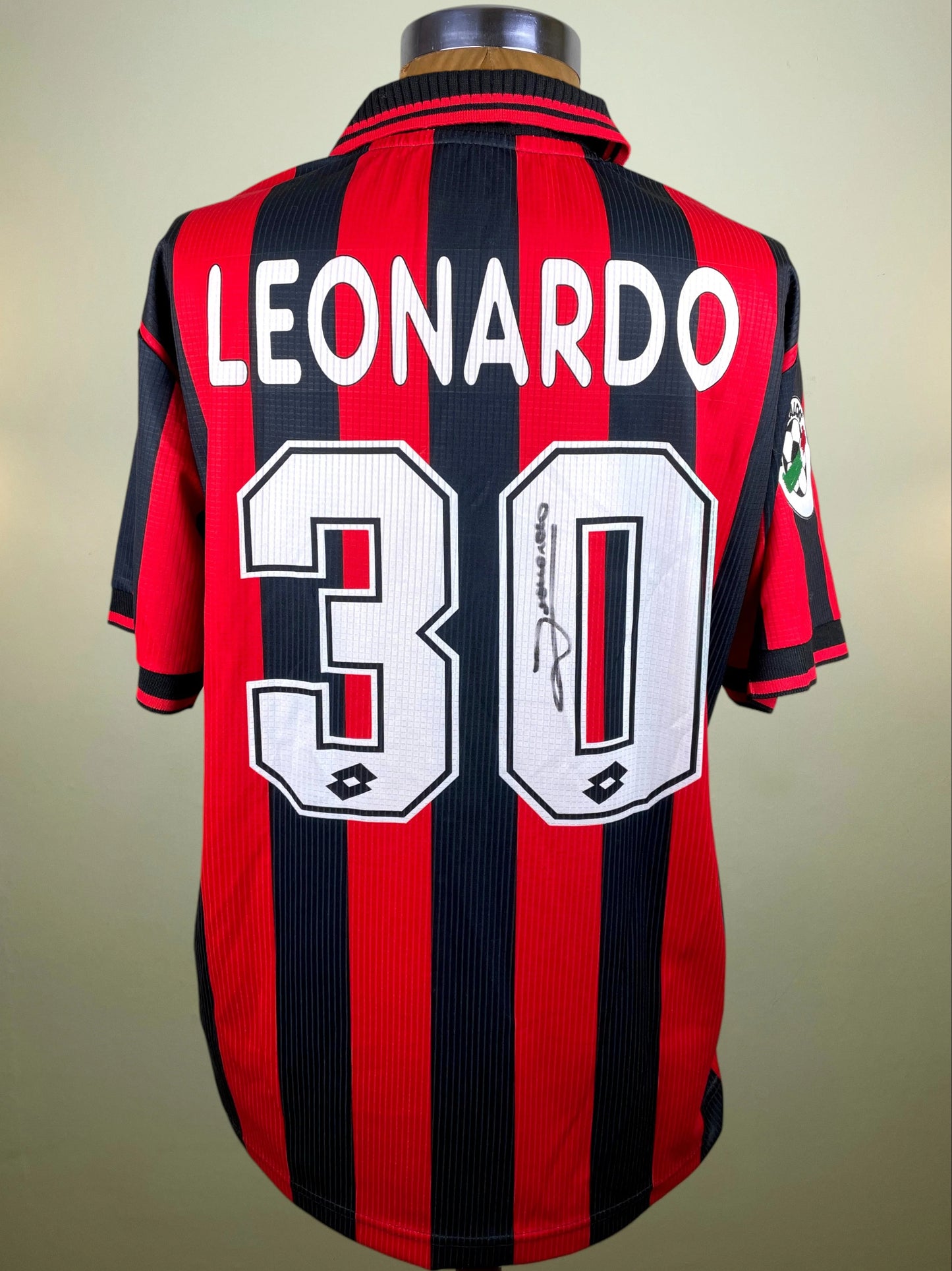Match Shirt • Club • AC Milan • 1997 • Lotto • Home • #30 • Leonardo • Match Worn • Signed