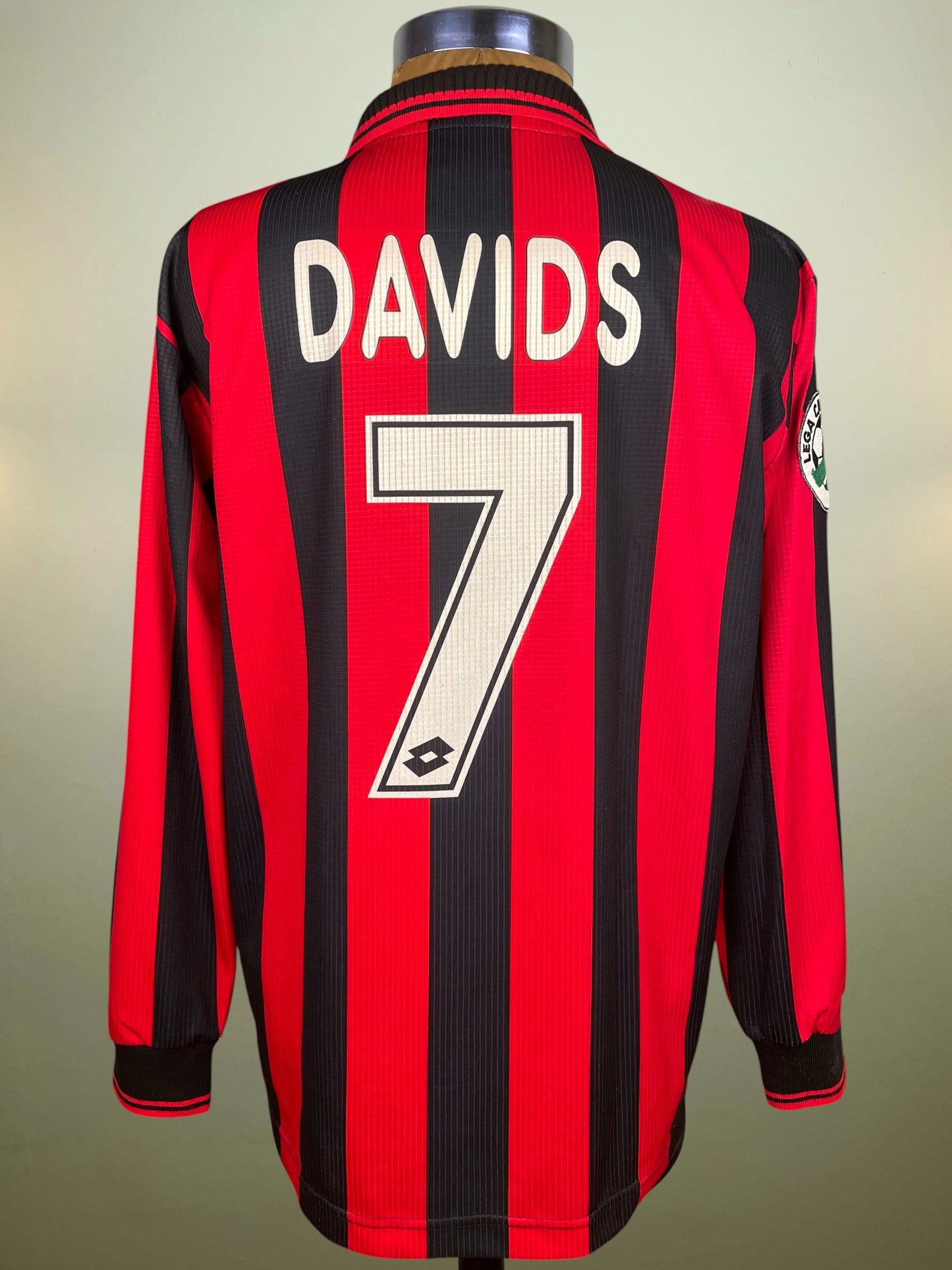 Match Shirt • Club • AC Milan • 1997 • Lotto • Home • #7 • Edgar Davids • vs Sampdoria • Unwashed